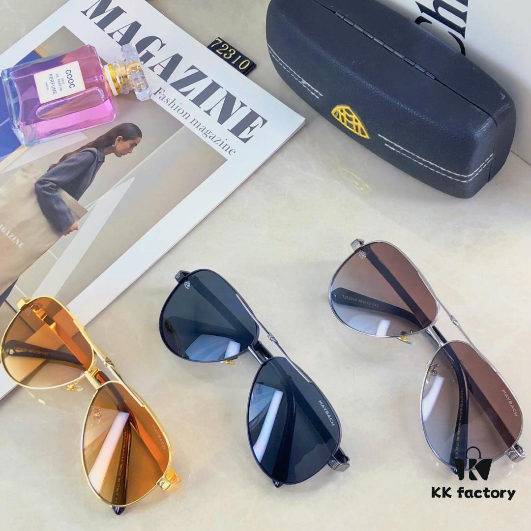 Maybac* European and American Fashion Metal Oversized Cat-Eye Sunglasses, Double-Bridge Unisex Pilot Sun Glasses, High-End Large Frame Eyewear