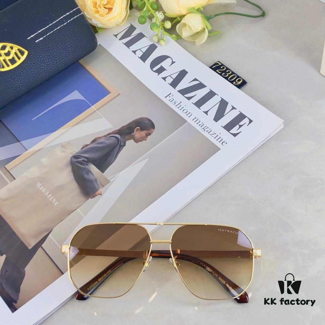 Maybac* New Men's Sunglasses Fashionable Metal Double-Bridge Large Frame Sunglasses for Driving Outdoor Activities