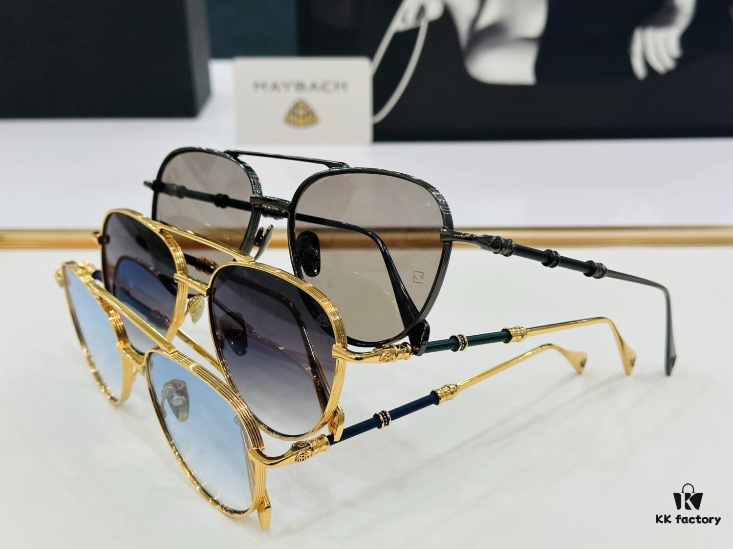 High-Quality MAYBAC*H Z138 Sunglasses, Exquisite Craftsmanship, Premium Feel, Size 57-16-145, XL Frame