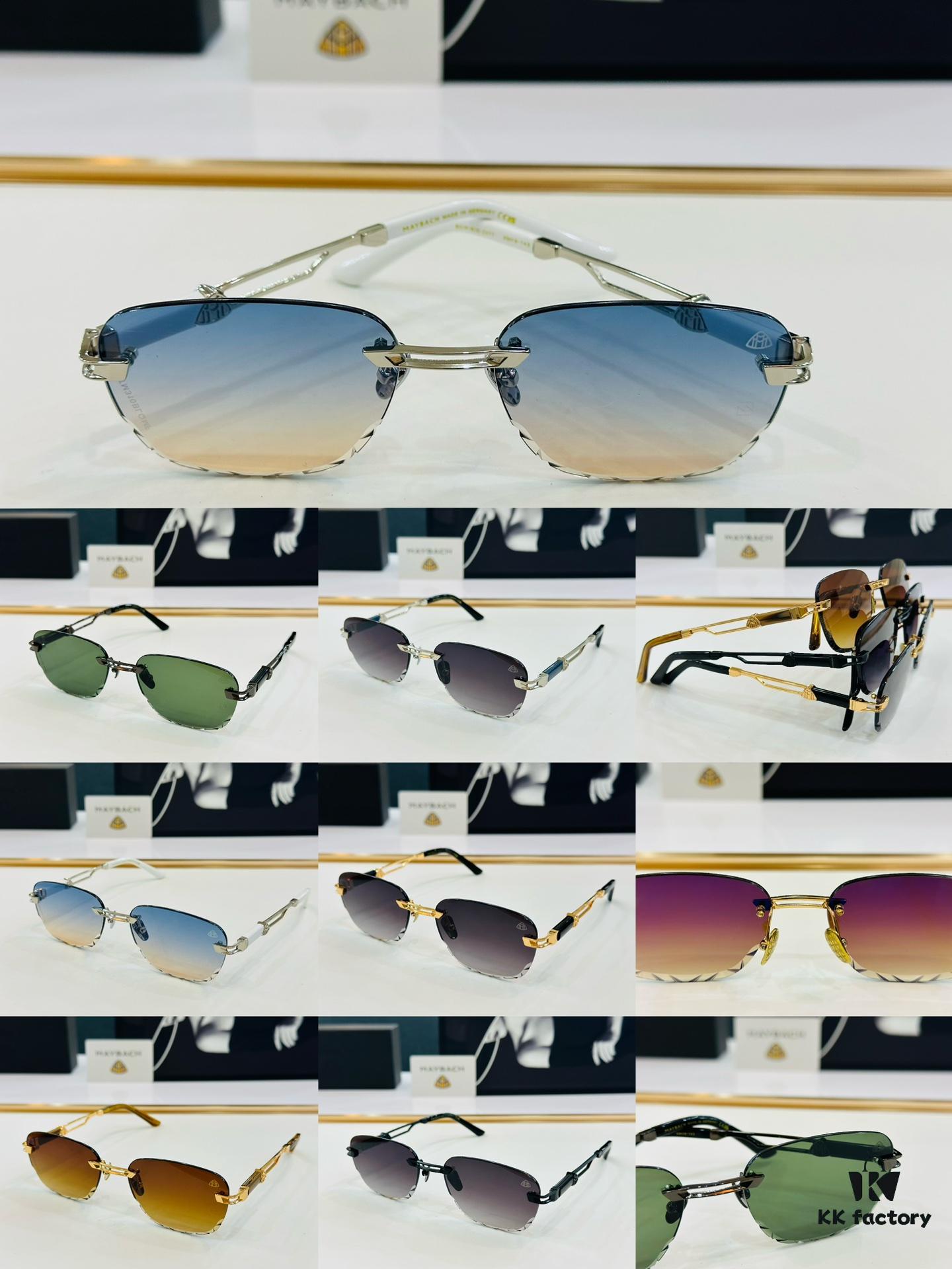 High-Quality MAYBAC*H Z077 Sunglasses, Exquisite Craftsmanship, Premium Feel, Size: 59□18-143, XL Frame