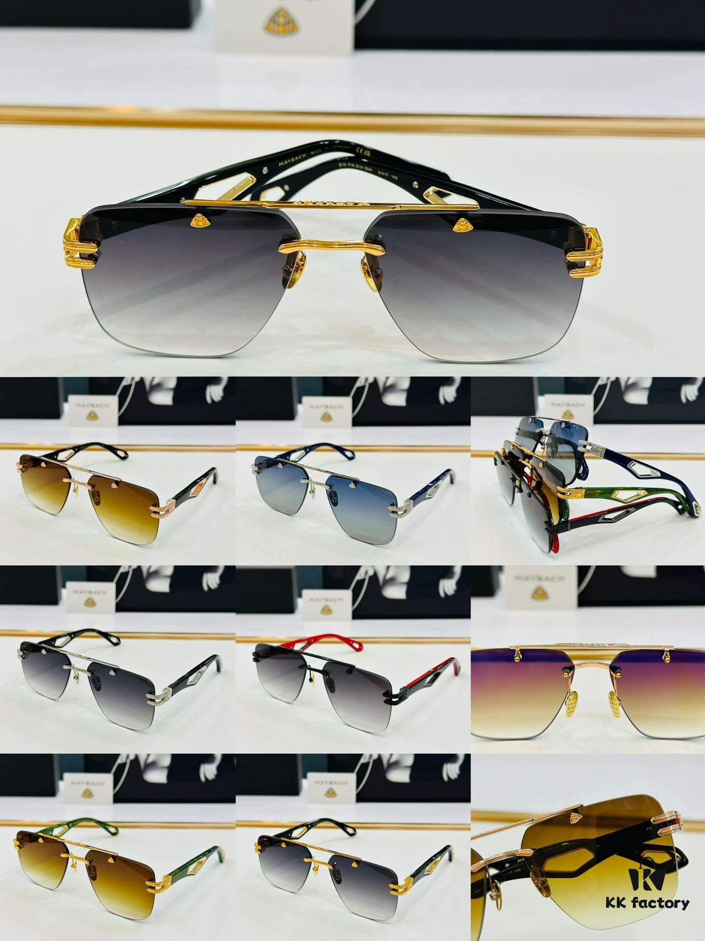 High-Quality MAYBACH Z041 Sunglasses, Exquisite Craftsmanship, Premium Feel, Size: 61-17-145