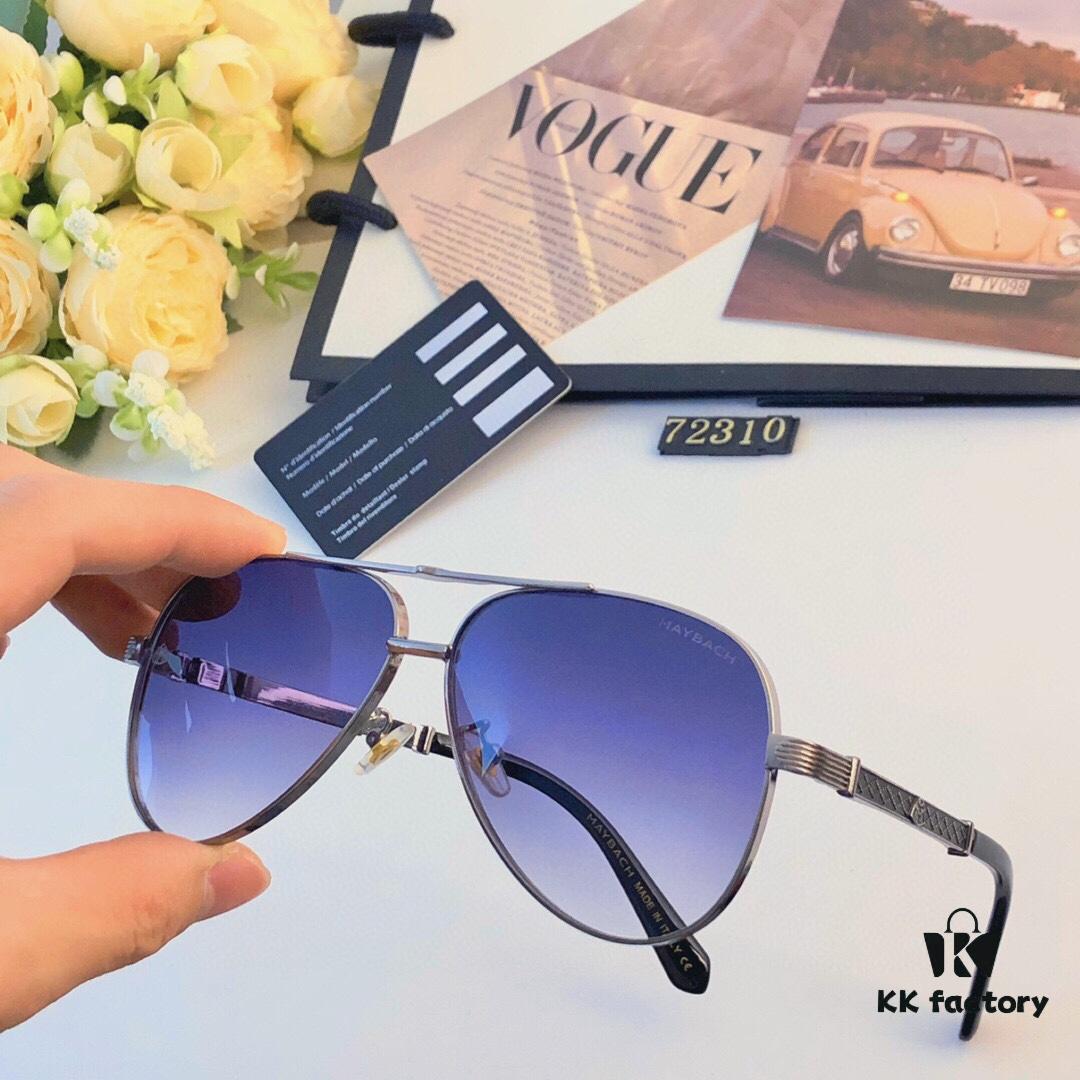 Maybach Unisex Classic Stylish Sunglasses, Fashionable Metal Double-Bridge Pilot Aviator Shades, Trendy UV-Protective Sun Glasses