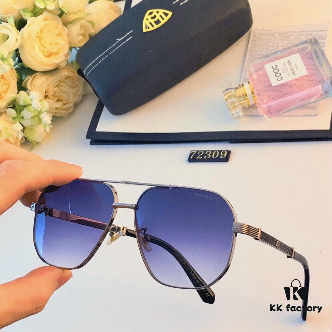 Maybach New Men's Sunglasses, Fashionable Large-Frame Metal Double-Bridge Sunglasses, Trendy Driving Eyewear