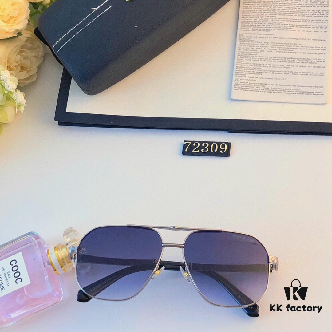 Maybach New Men's Sunglasses, Fashionable Large-Frame Metal Double-Bridge Sunglasses, Trendy Driving Eyewear