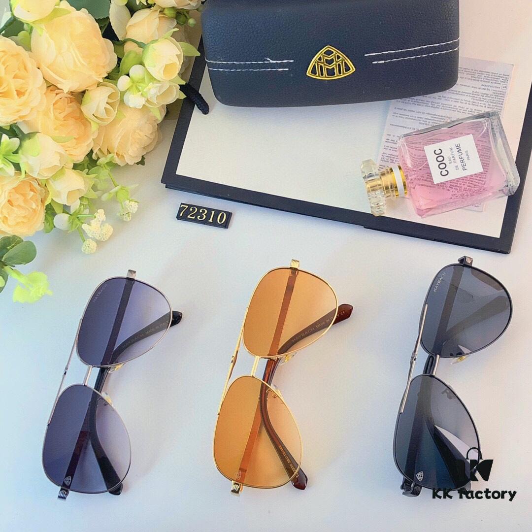 Maybach Sunglasses Luxury Men's Pilot Sunglasses for Large Faces Driving UV Protection Cycling Sun Protection Fashionable and Stylish Eyewear