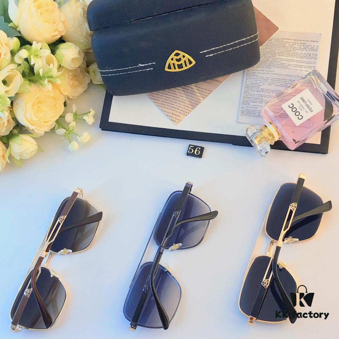 Maybach Fashion Dual-Bridge Sunglasses for Men, Square Frame Shades, Trendy Eyewear in European and American Style