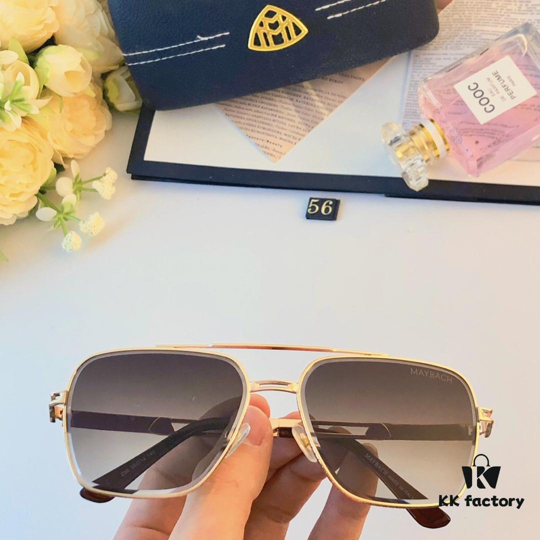 Maybach Fashion Dual-Bridge Sunglasses for Men, Square Frame Shades, Trendy Eyewear in European and American Style