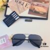 Maybac* New Men's Sunglasses Fashionable Metal Double-Bridge Large Frame Sunglasses for Driving