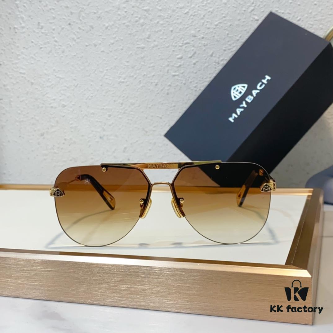 MAYBACH* Luxury K-Gold Vacuum Electroplated HD Blue Film Mirror Sunglasses