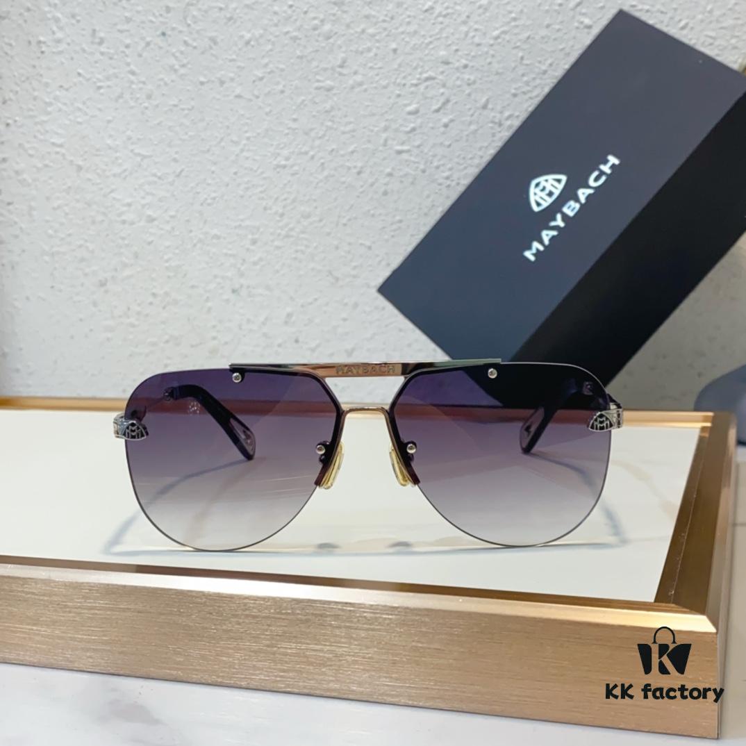 MAYBACH* Luxury K-Gold Vacuum Electroplated HD Blue Film Mirror Sunglasses