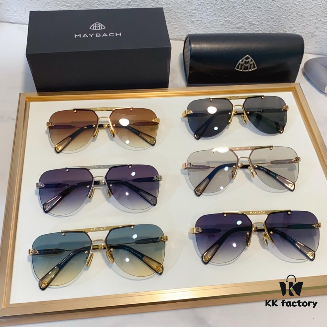 MAYBACH* Luxury K-Gold Vacuum Electroplated HD Blue Film Mirror Sunglasses