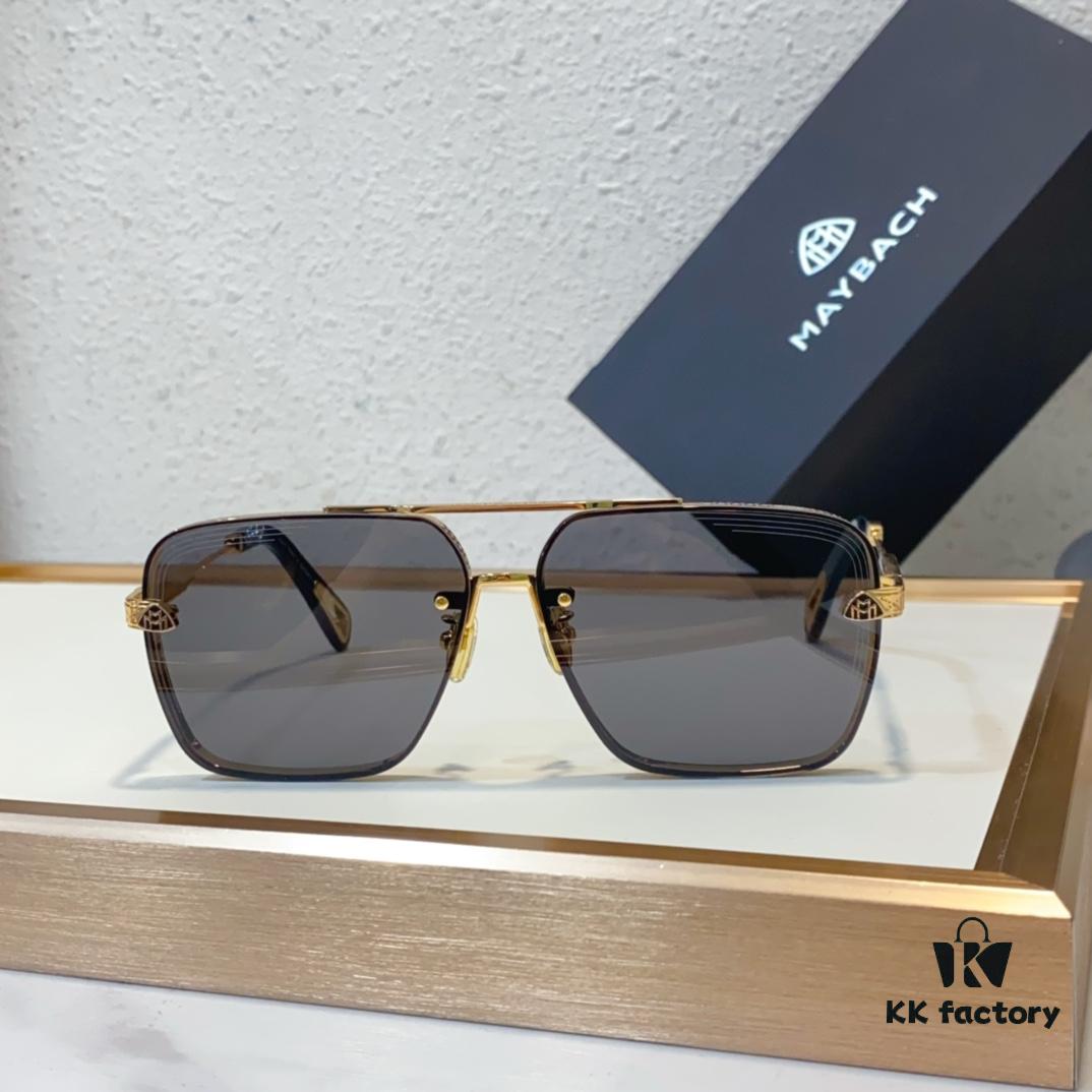 MAYBACH K Gold Vacuum Plated Luxury Sunglasses with HD Blue Film Lens