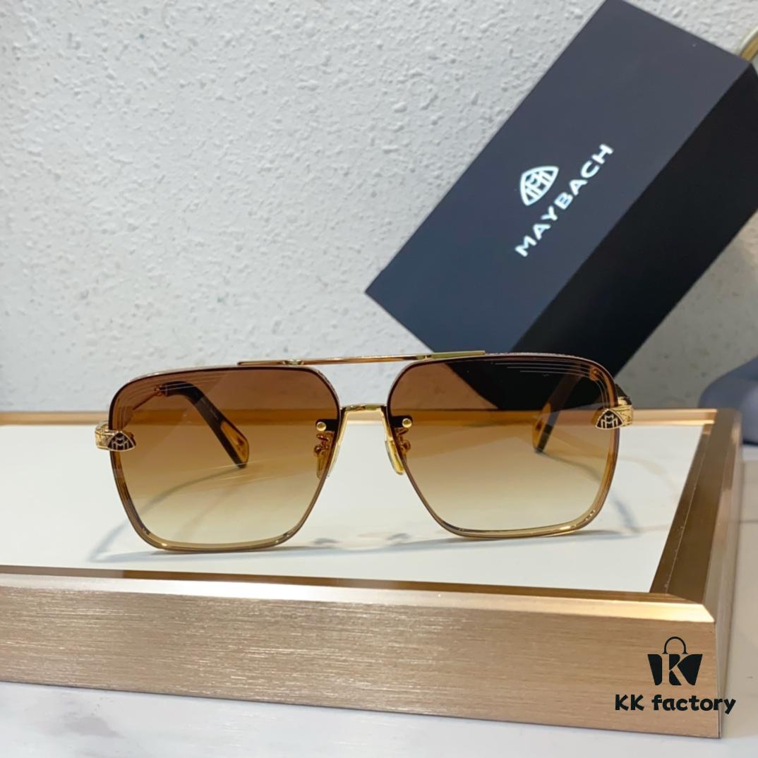 MAYBACH K Gold Vacuum Plated Luxury Sunglasses with HD Blue Film Lens