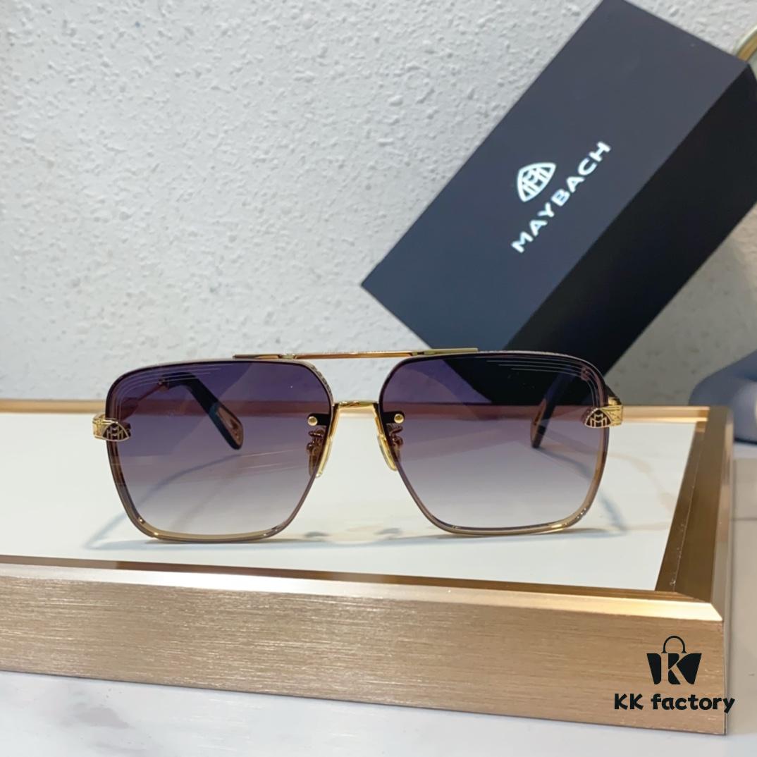 MAYBACH K Gold Vacuum Plated Luxury Sunglasses with HD Blue Film Lens