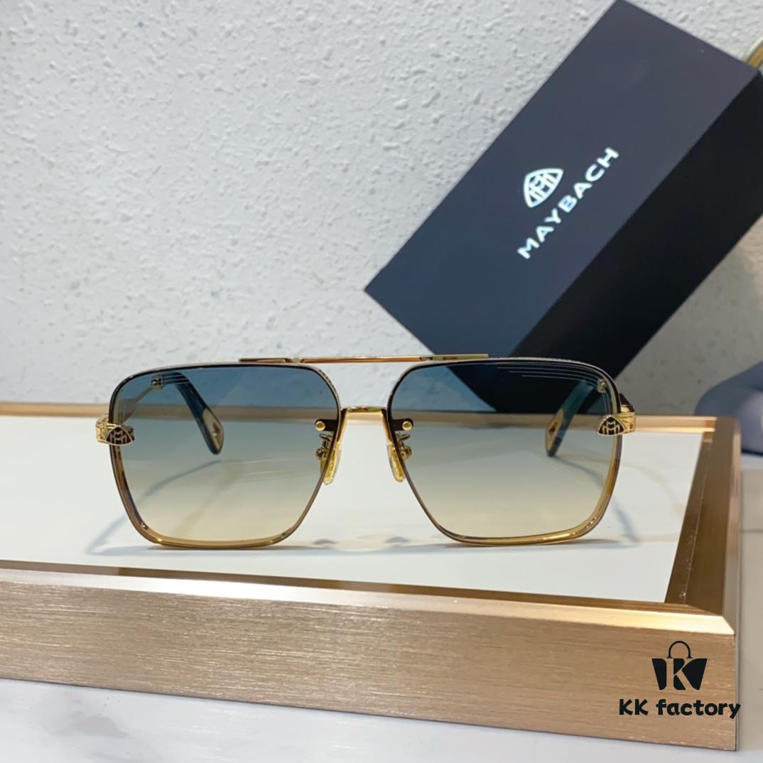 MAYBACH K Gold Vacuum Plated Luxury Sunglasses with HD Blue Film Lens