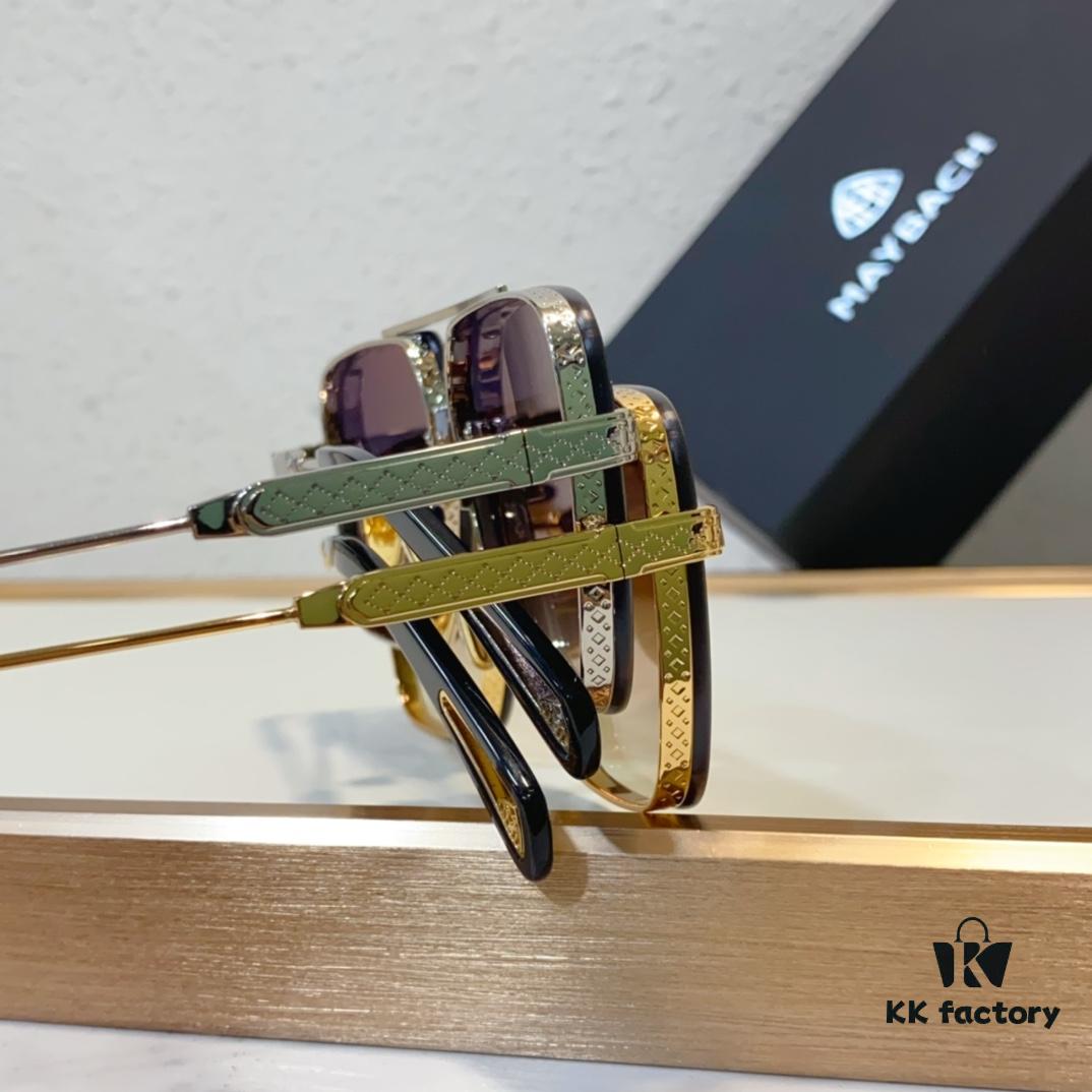 MAYBACH K Gold Vacuum Plated Luxury Sunglasses with HD Blue Film Lens