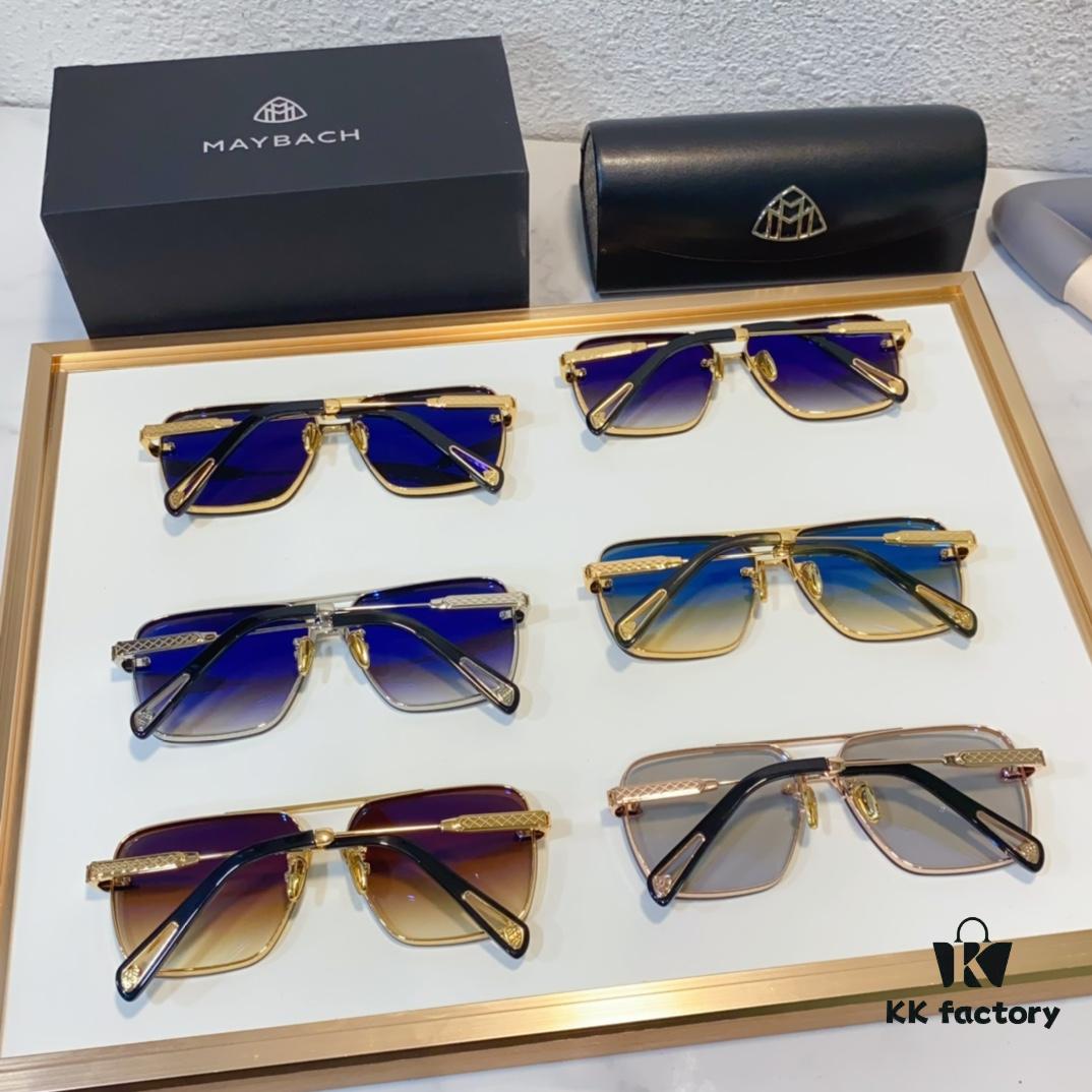 MAYBACH K Gold Vacuum Plated Luxury Sunglasses with HD Blue Film Lens