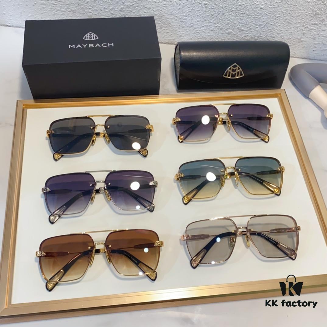 MAYBACH K Gold Vacuum Plated Luxury Sunglasses with HD Blue Film Lens
