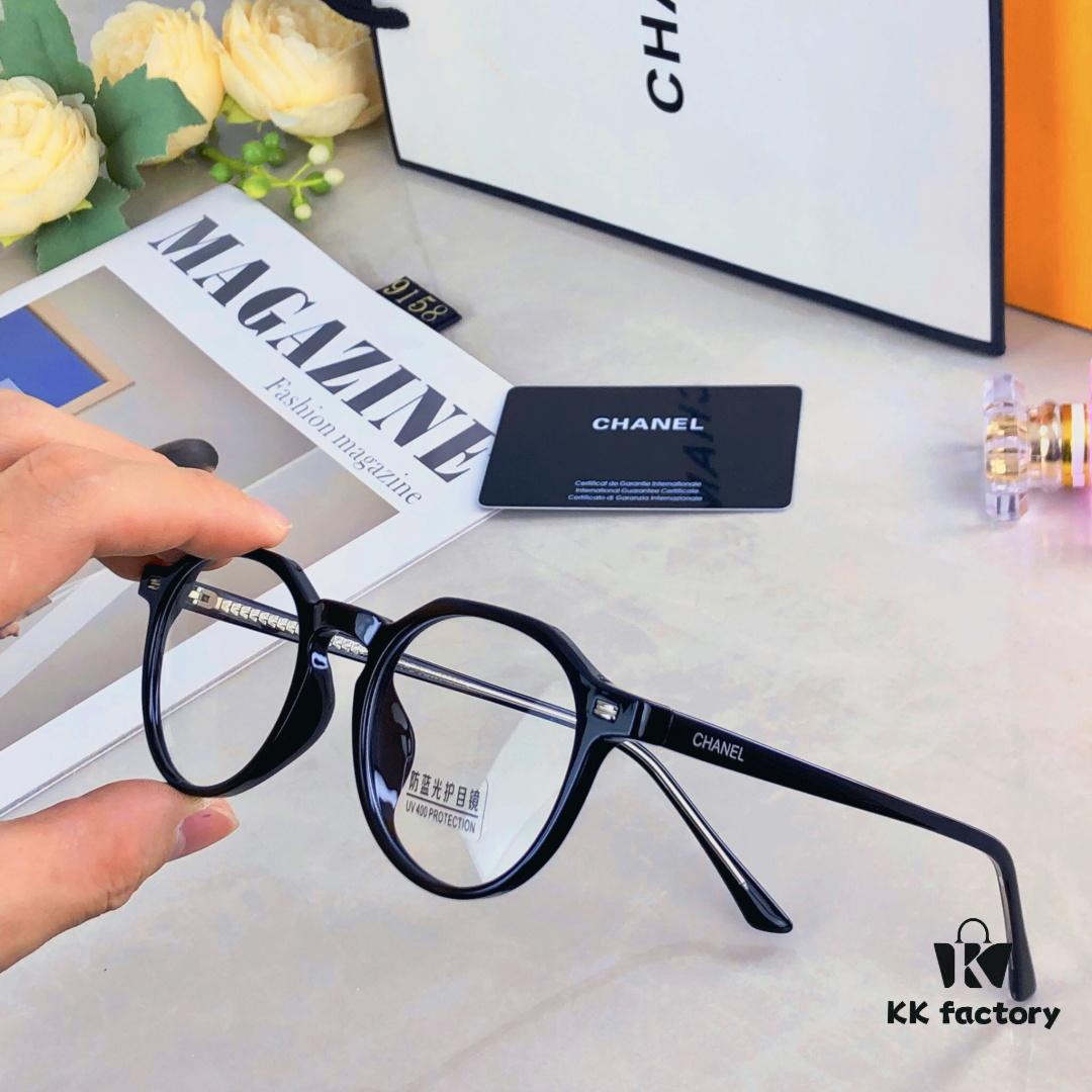 Chane* Jin Chen Same Style Multi-Frame Tortoiseshell Round Eyeglasses for Women, Prescription Ready, Leopard Print Frame, Sunglasses