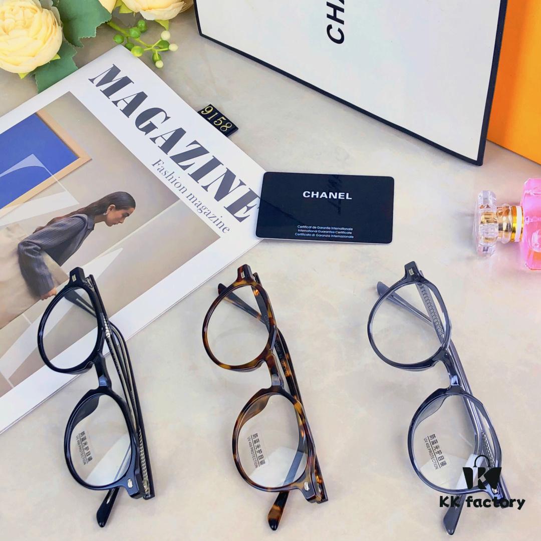 Chane* Jin Chen Same Style Multi-Frame Tortoiseshell Round Eyeglasses for Women, Prescription Ready, Leopard Print Frame, Sunglasses