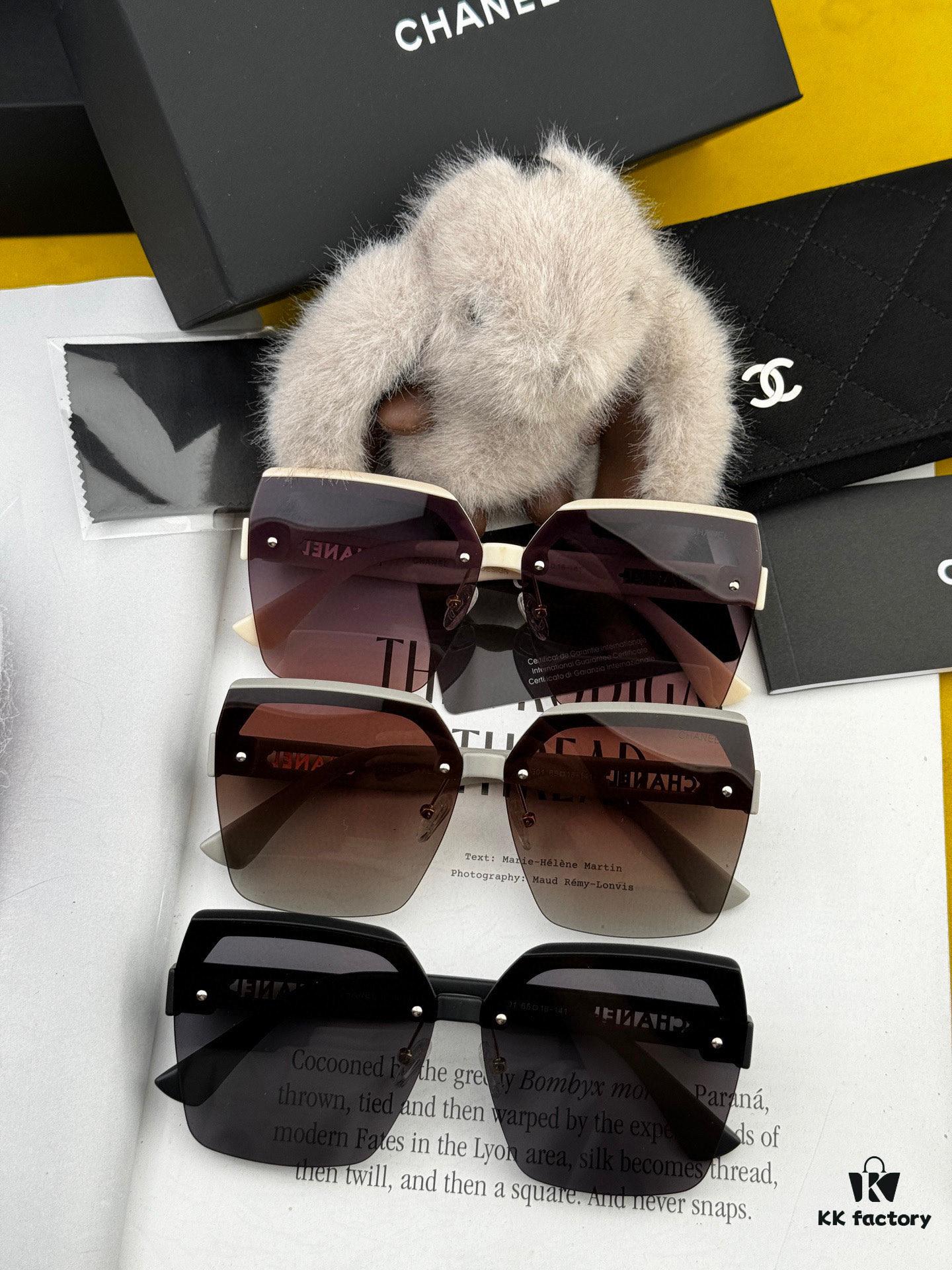 CHANEL 2025 New Arrival Trendy Fashion Square Frame Sunglasses, Comfortable Fit, Influencer Favorite Polarized UV Protection Sunglasses for Women 🕶️ 🎉 High-Quality TR Frame ♥️♥️ Model CH1250