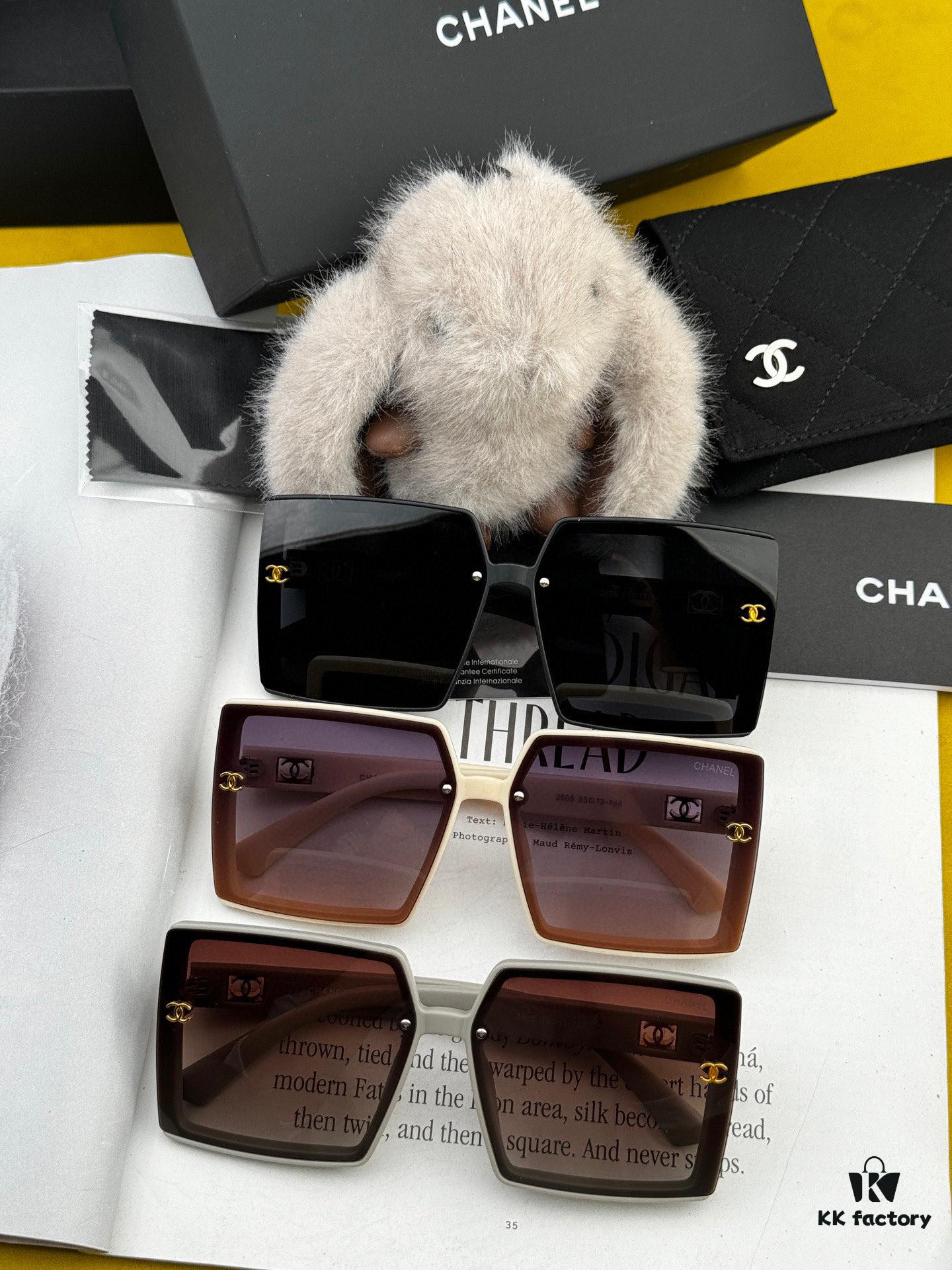CHANEL 2025 New Arrival Trendy Fashion Square Frame Sunglasses for Women, HD Thickened Polarized UV Protection Shades, Comfortable Wear, Influencer Favorite Style 🕶️