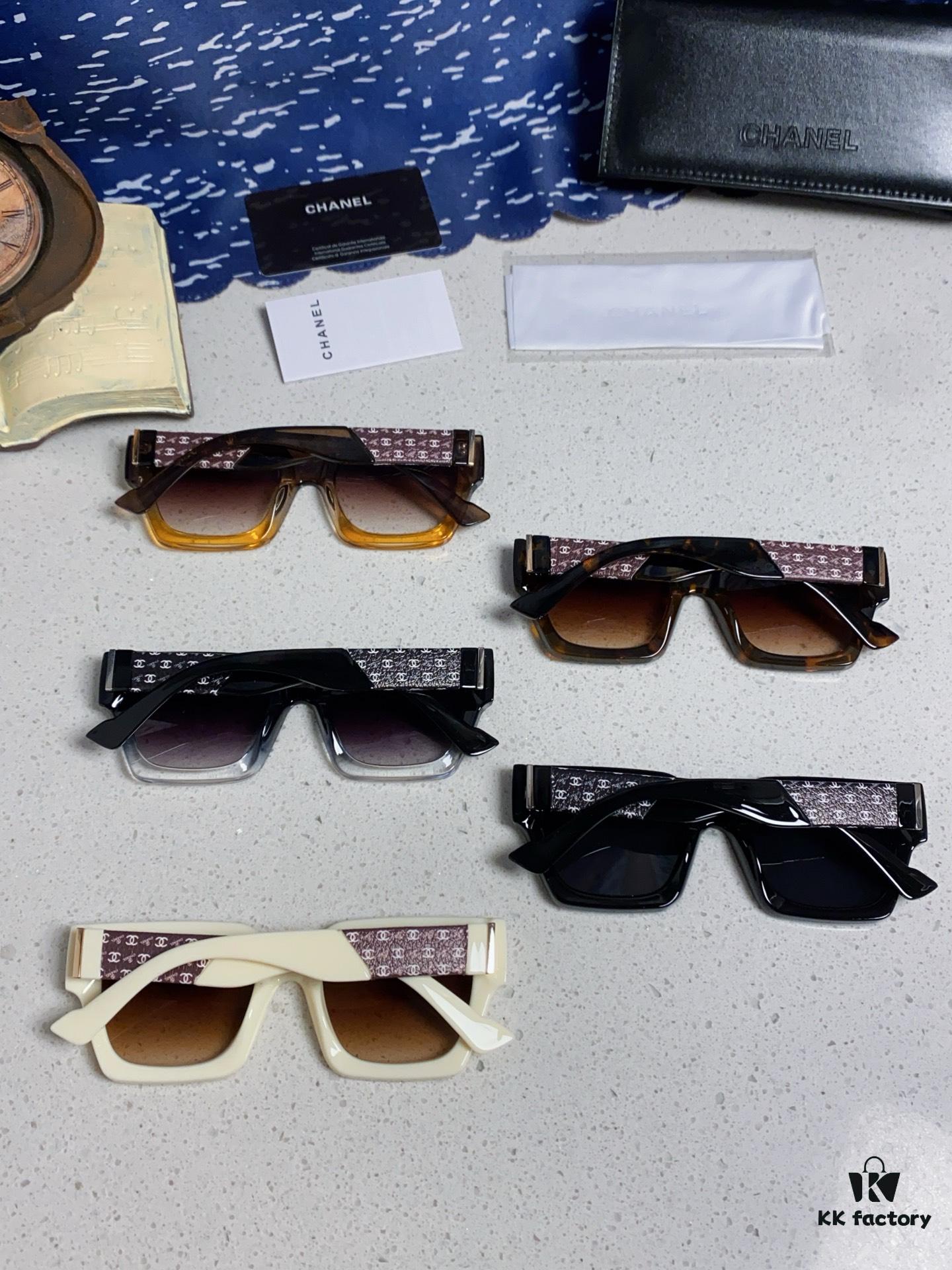 CHANEL 2024 New Arrival Trendy Fashion Square Frame Sunglasses for Women, Comfortable Wear, Influencer Favorite, High-Definition Thick Polarized Lens Sunglasses