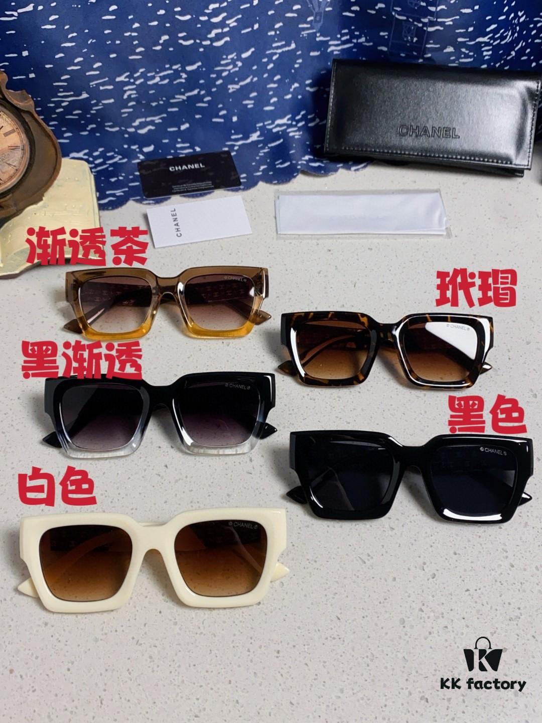 CHANEL 2024 New Arrival Trendy Fashion Square Frame Sunglasses for Women, Comfortable Wear, Influencer Favorite, High-Definition Thick Polarized Lens Sunglasses