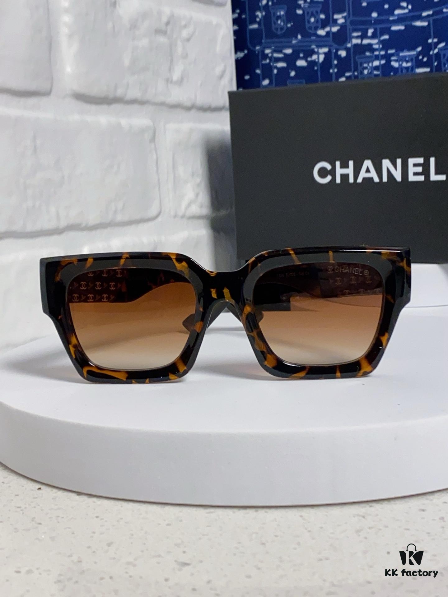 CHANEL 2024 New Arrival Trendy Fashion Square Frame Sunglasses for Women, Comfortable Wear, Influencer Favorite, High-Definition Thick Polarized Lens Sunglasses