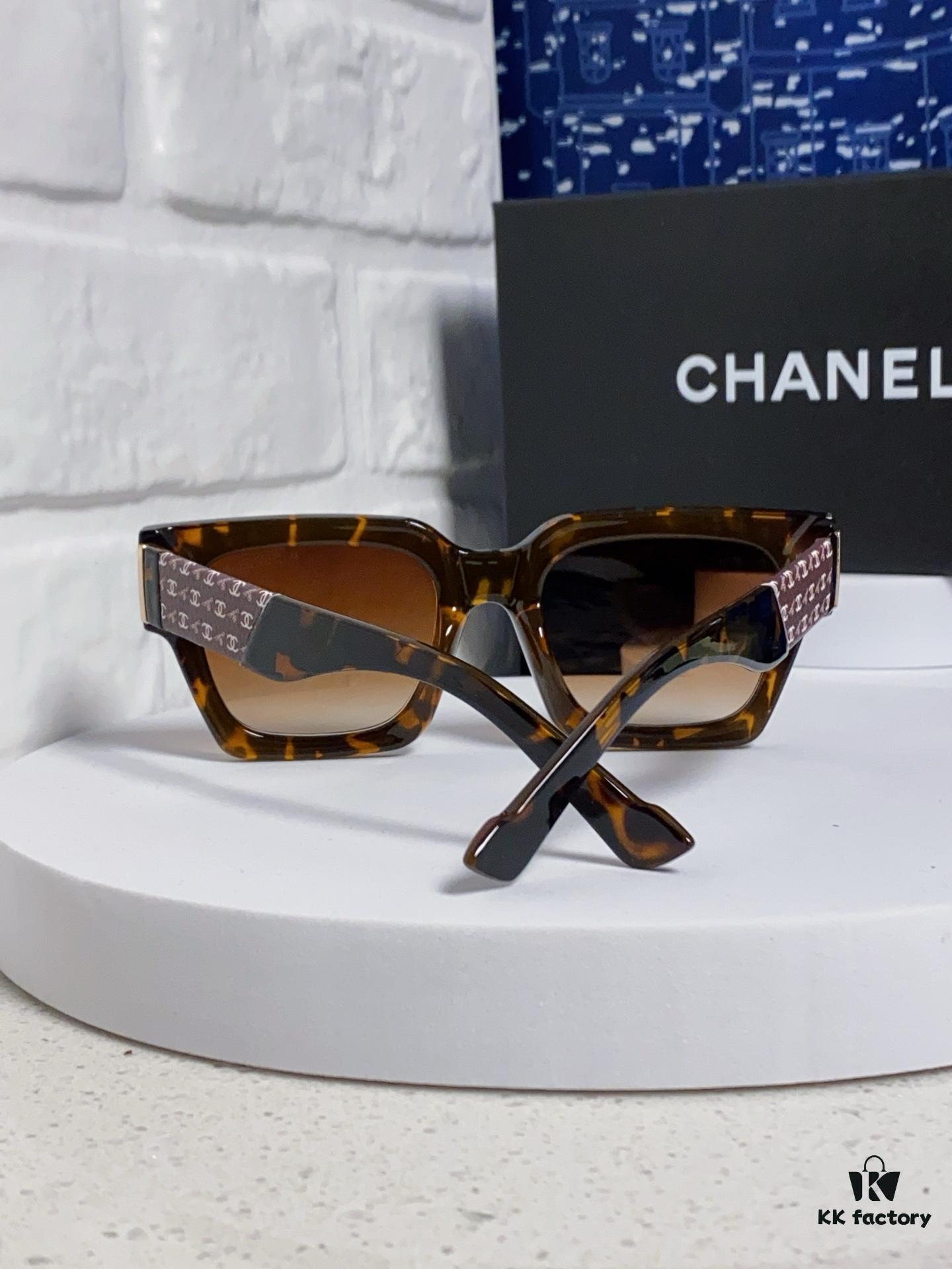 CHANEL 2024 New Arrival Trendy Fashion Square Frame Sunglasses for Women, Comfortable Wear, Influencer Favorite, High-Definition Thick Polarized Lens Sunglasses