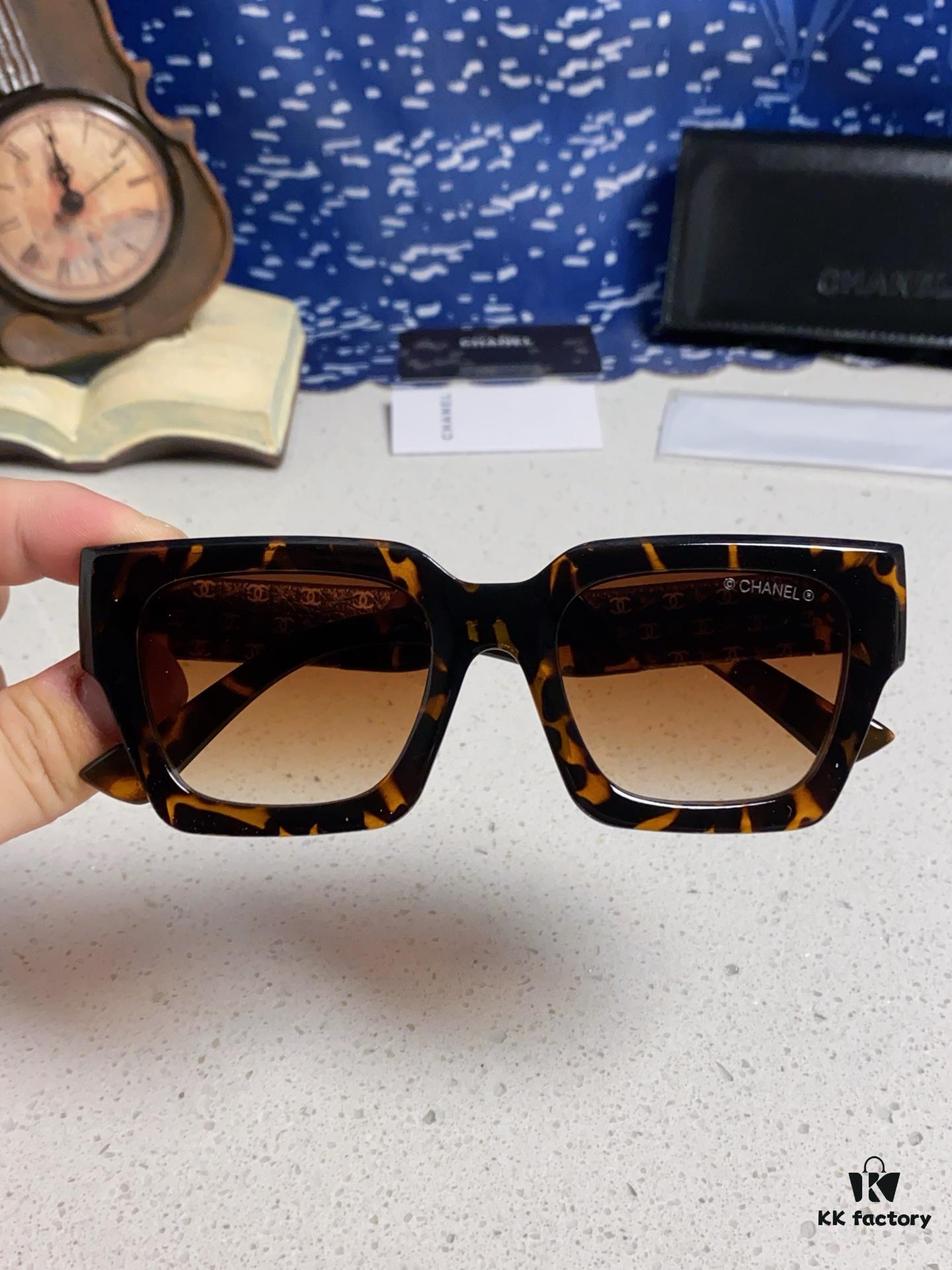 CHANEL 2024 New Arrival Trendy Fashion Square Frame Sunglasses for Women, Comfortable Wear, Influencer Favorite, High-Definition Thick Polarized Lens Sunglasses