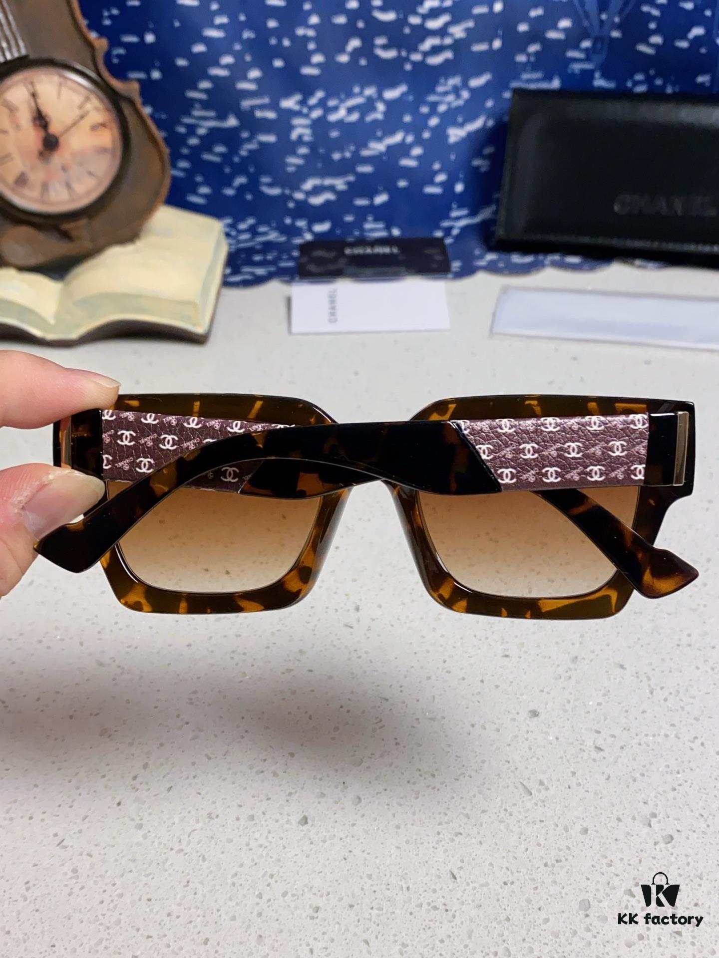 CHANEL 2024 New Arrival Trendy Fashion Square Frame Sunglasses for Women, Comfortable Wear, Influencer Favorite, High-Definition Thick Polarized Lens Sunglasses