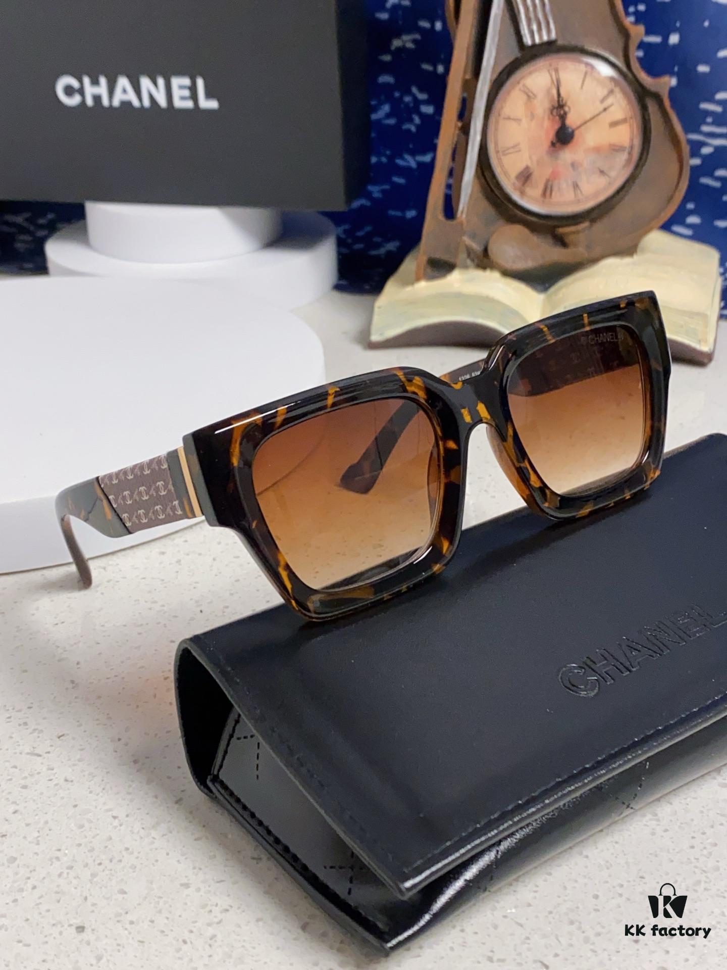 CHANEL 2024 New Arrival Trendy Fashion Square Frame Sunglasses for Women, Comfortable Wear, Influencer Favorite, High-Definition Thick Polarized Lens Sunglasses