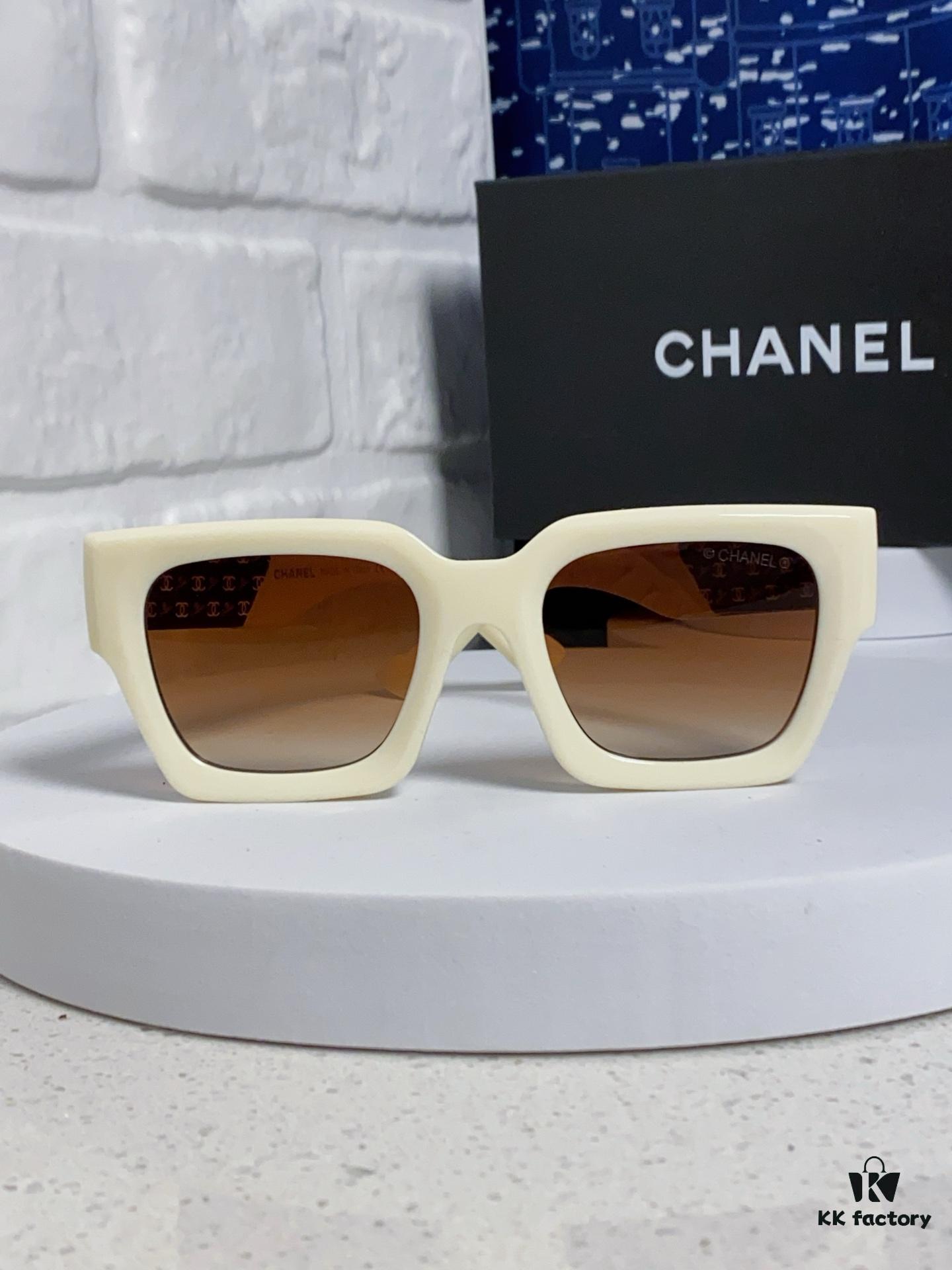 CHANEL 2024 New Arrival Trendy Fashion Square Frame Sunglasses for Women, High-Definition Thick Polarized UV Protection Shades