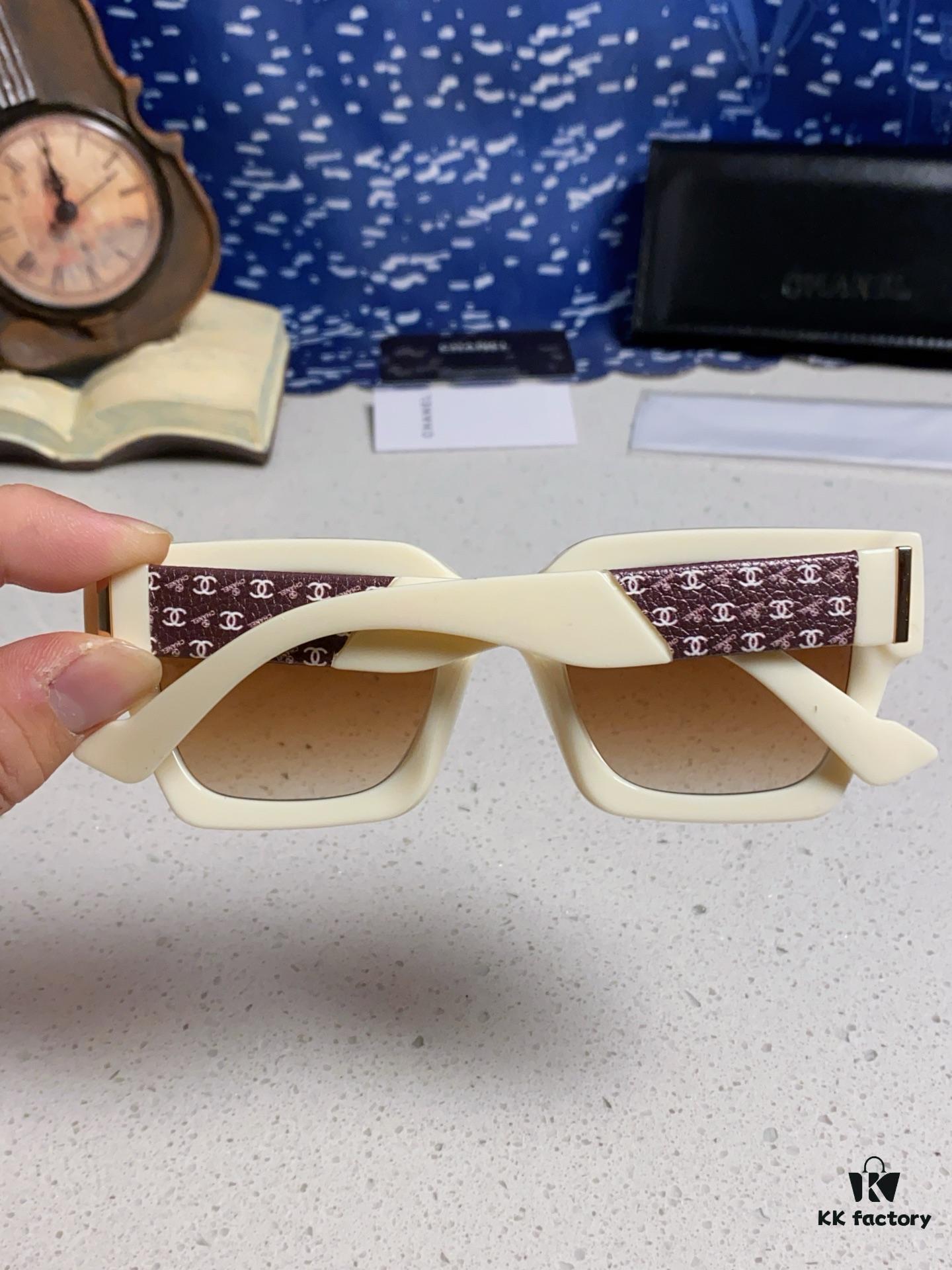 CHANEL 2024 New Arrival Trendy Fashion Square Frame Sunglasses for Women, High-Definition Thick Polarized UV Protection Shades