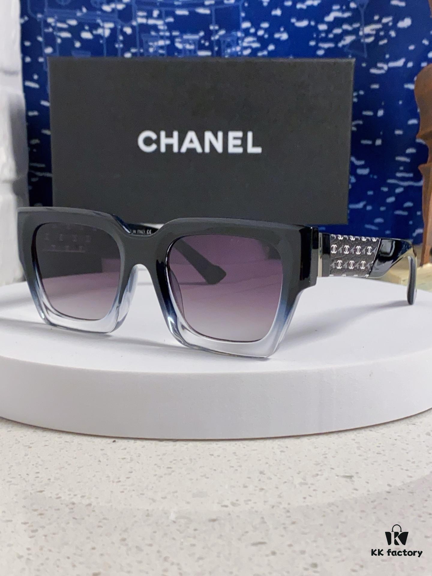 CHANEL 2024 New Arrival Trendy Fashion Square Frame Sunglasses for Women, Comfortable Wear, Influencer Favorite, High-Definition Thick Polarized Lens Sunglasses