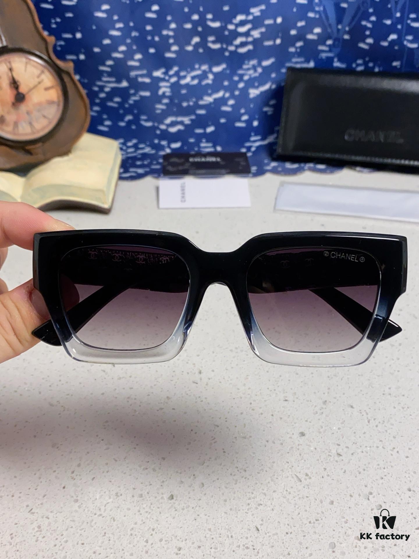 CHANEL 2024 New Arrival Trendy Fashion Square Frame Sunglasses for Women, Comfortable Wear, Influencer Favorite, High-Definition Thick Polarized Lens Sunglasses