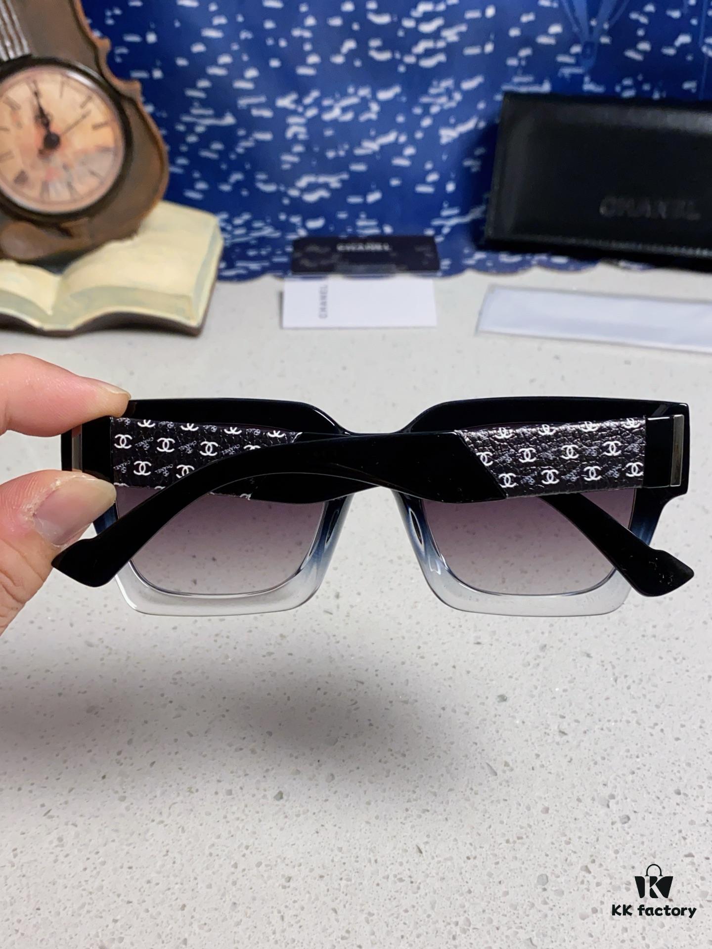 CHANEL 2024 New Arrival Trendy Fashion Square Frame Sunglasses for Women, Comfortable Wear, Influencer Favorite, High-Definition Thick Polarized Lens Sunglasses