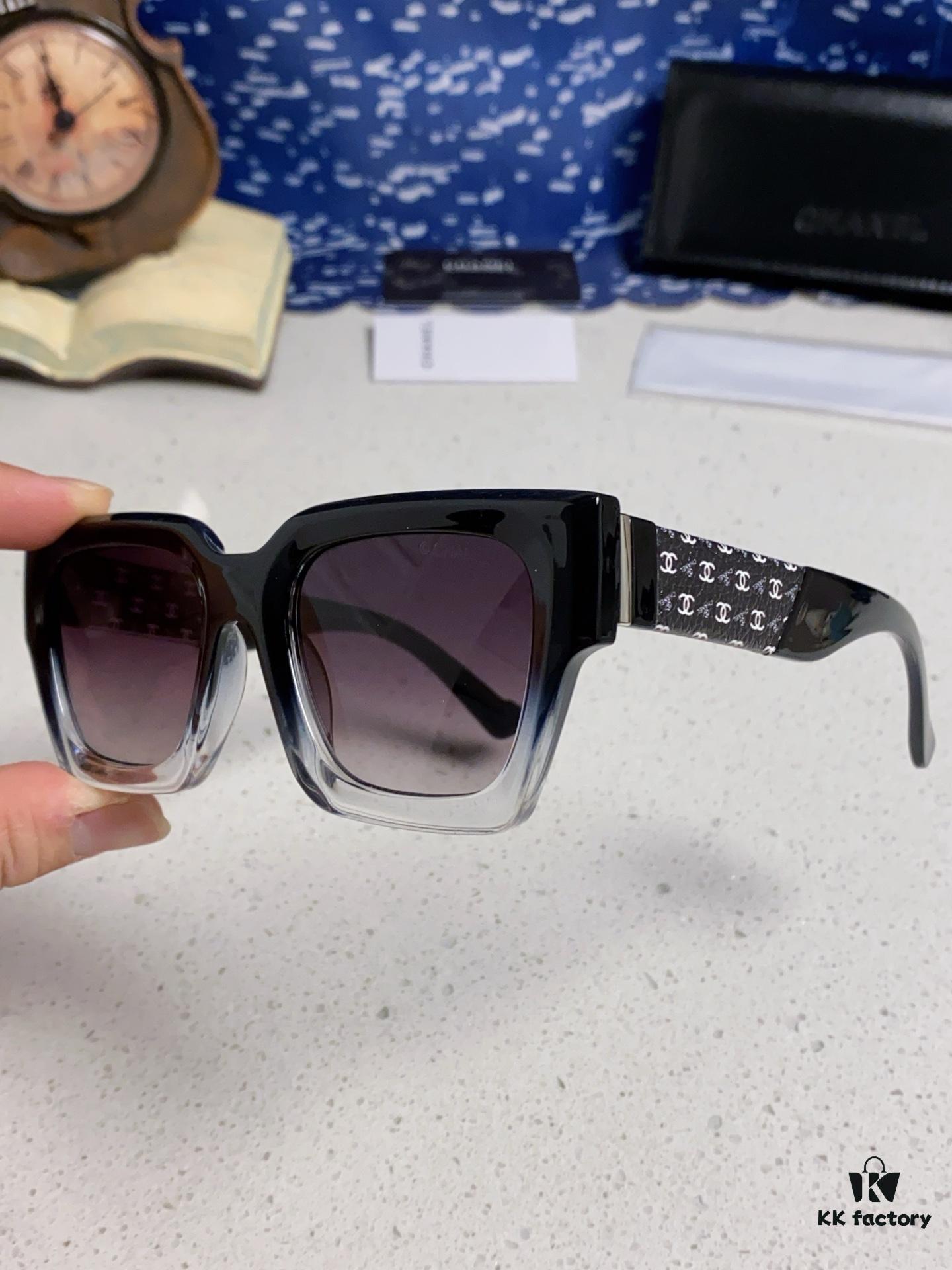 CHANEL 2024 New Arrival Trendy Fashion Square Frame Sunglasses for Women, Comfortable Wear, Influencer Favorite, High-Definition Thick Polarized Lens Sunglasses