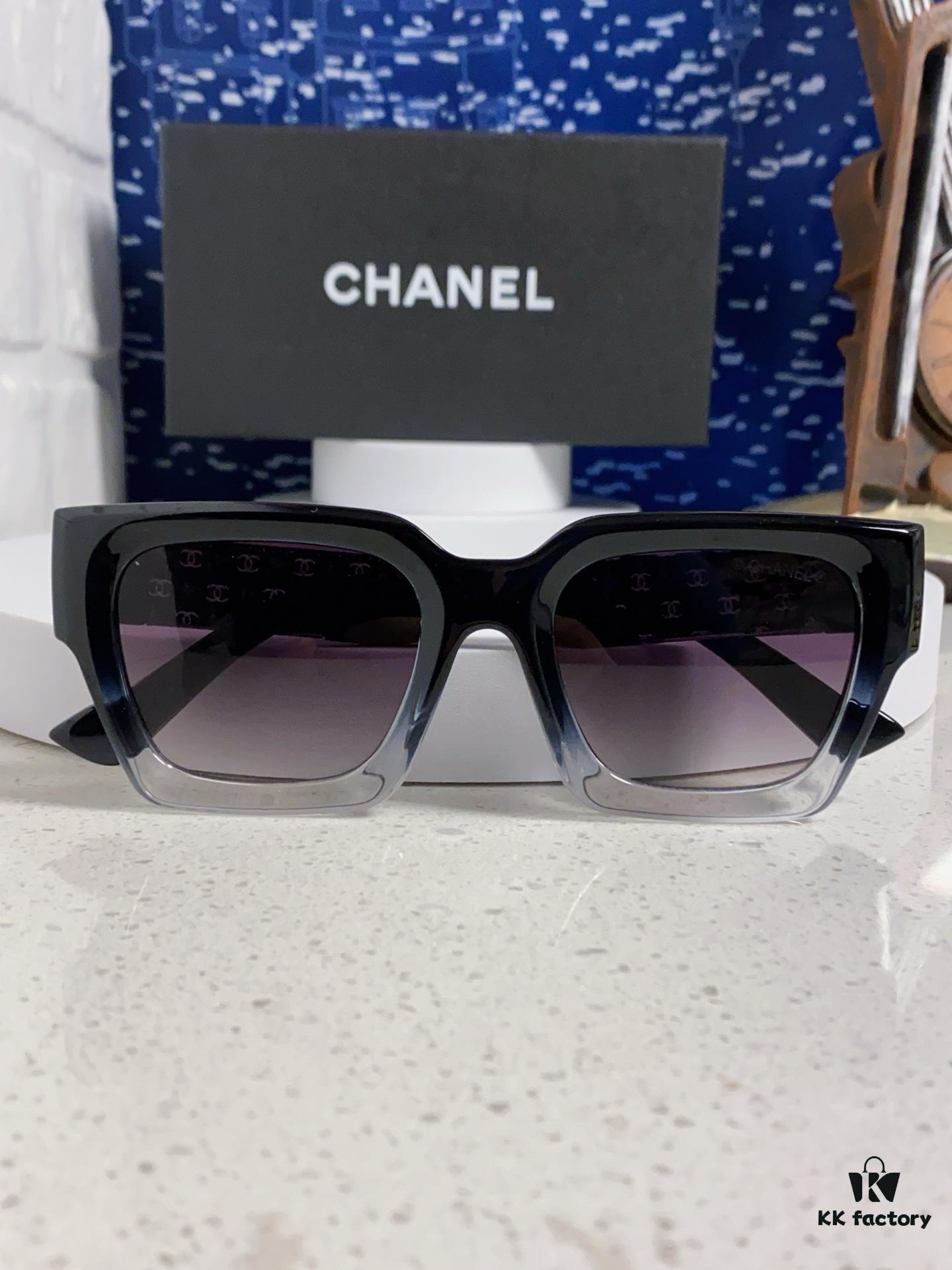 CHANEL 2024 New Arrival Trendy Fashion Square Frame Sunglasses for Women, Comfortable Wear, Influencer Favorite, High-Definition Thick Polarized Lens Sunglasses
