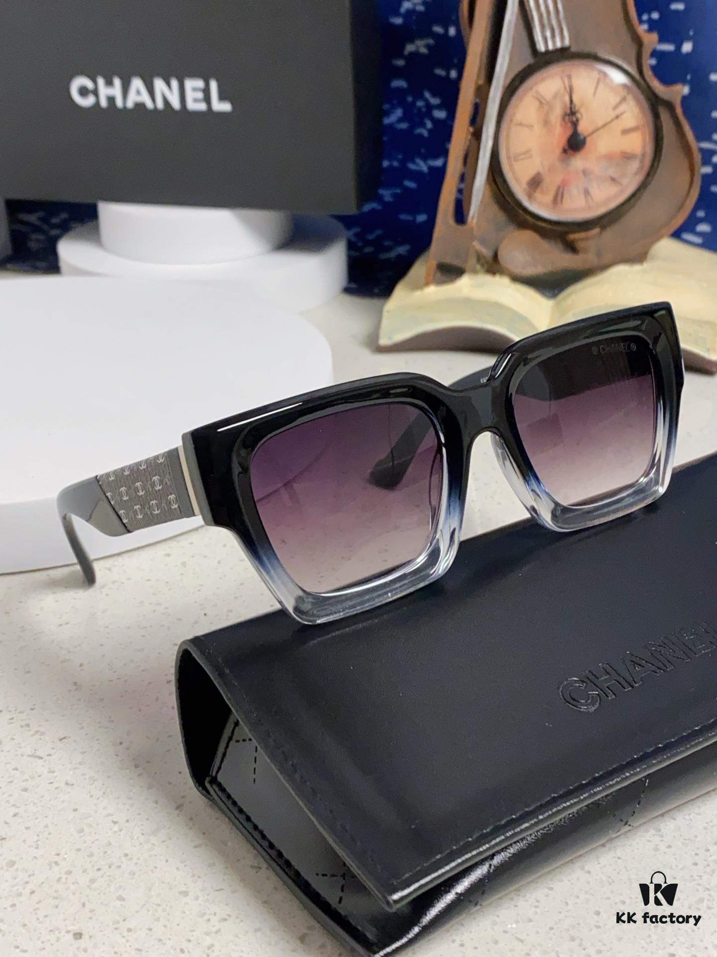 CHANEL 2024 New Arrival Trendy Fashion Square Frame Sunglasses for Women, Comfortable Wear, Influencer Favorite, High-Definition Thick Polarized Lens Sunglasses