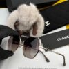 New CHANEL Square Sunglasses with Pearl Accents and Metallic Bridge