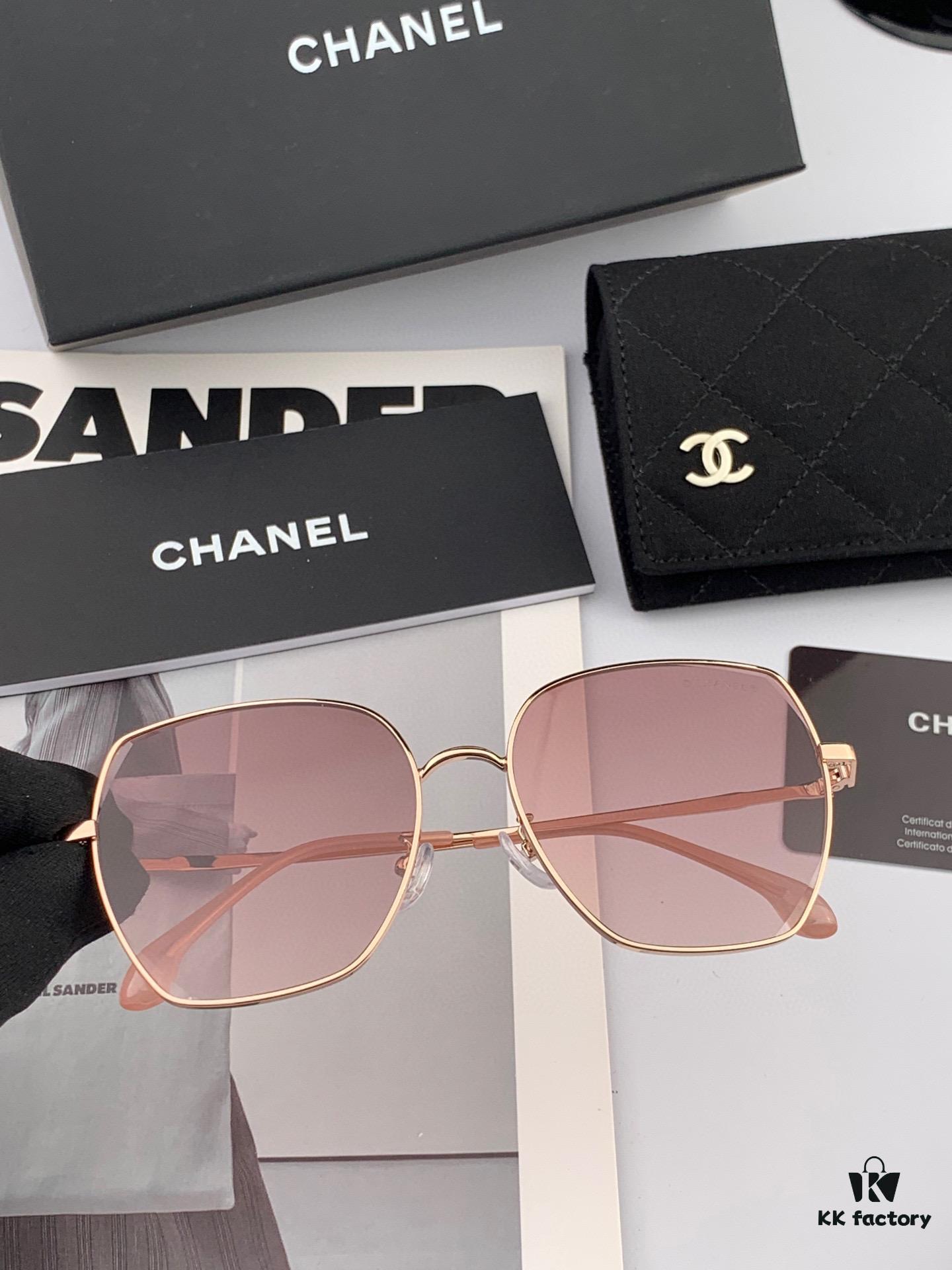 CHANEL New Nylon Polarized Sunglasses, Frameless Diamond-Cut Design with Enhanced Texture, Elegant Feminine Style Suitable for Both Large and Small Faces