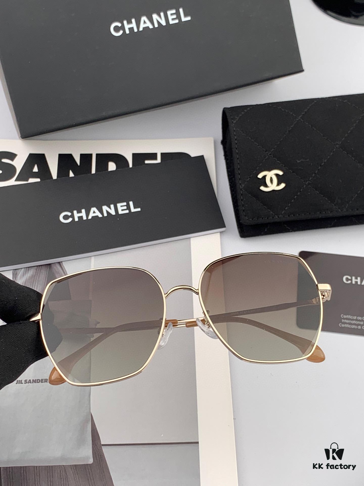 CHANEL New Nylon Polarized Sunglasses, Frameless Diamond-Cut Design with Enhanced Texture, Elegant Feminine Style Suitable for Both Large and Small Faces