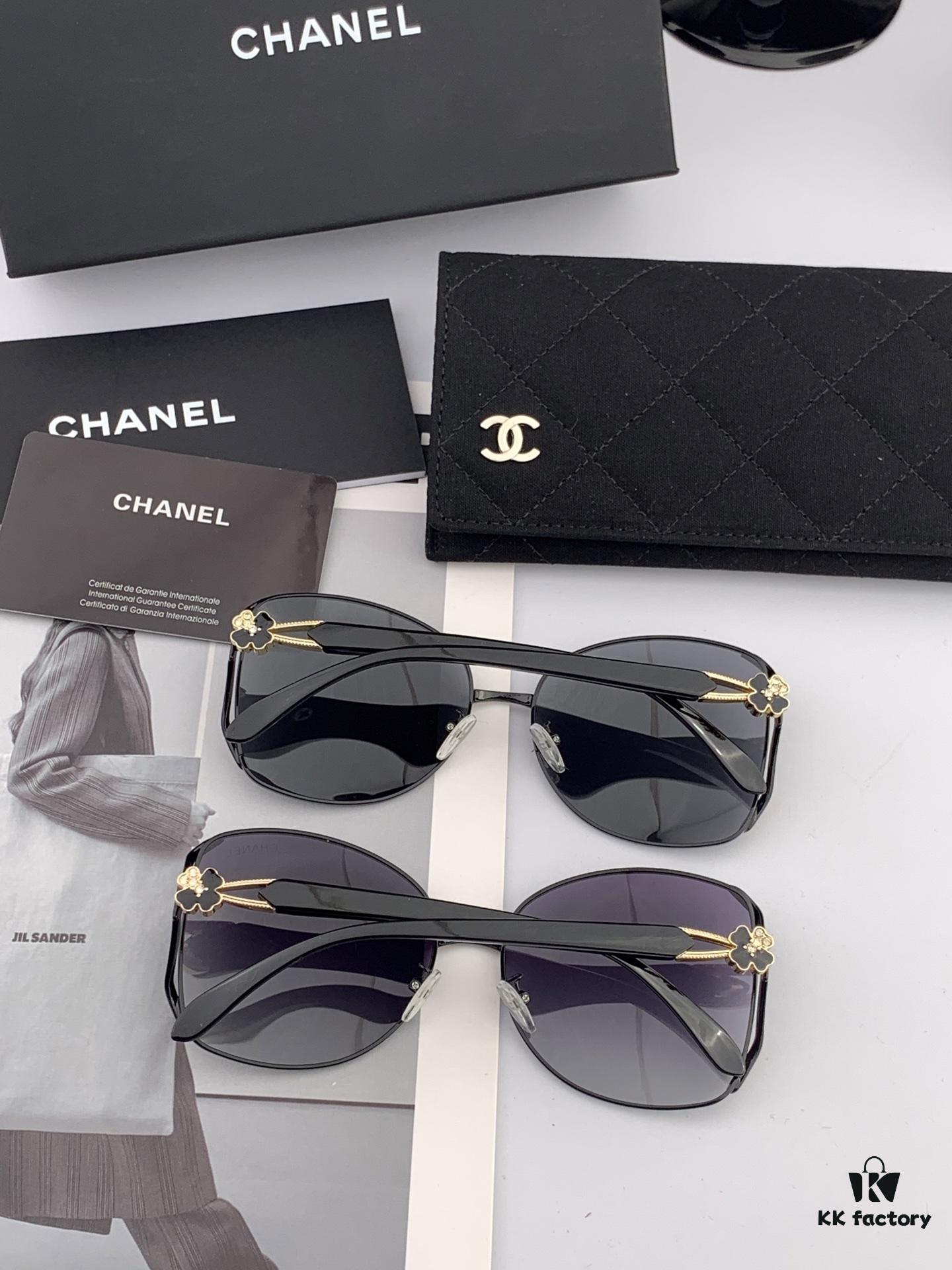 CHANEL 2025 New Camellia Trendy Fashion Round Frame Sunglasses Comfortable Wear Influencer Style Shades Model: CH9803