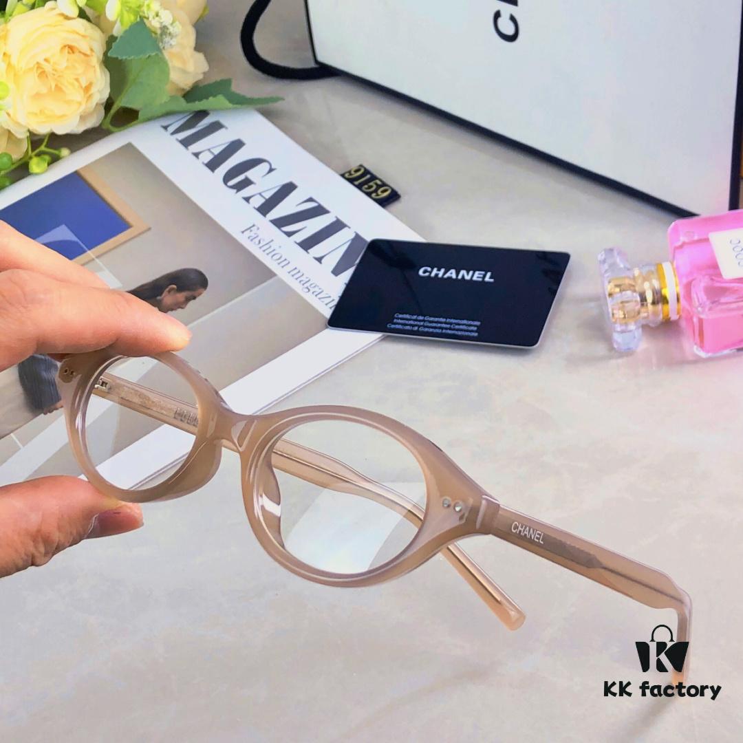 Chane Korean Retro Round Frame Eyeglasses - Japanese Style Vintage Optical Glasses, Minimalist Clear Lens Frames for Slimming Face Look