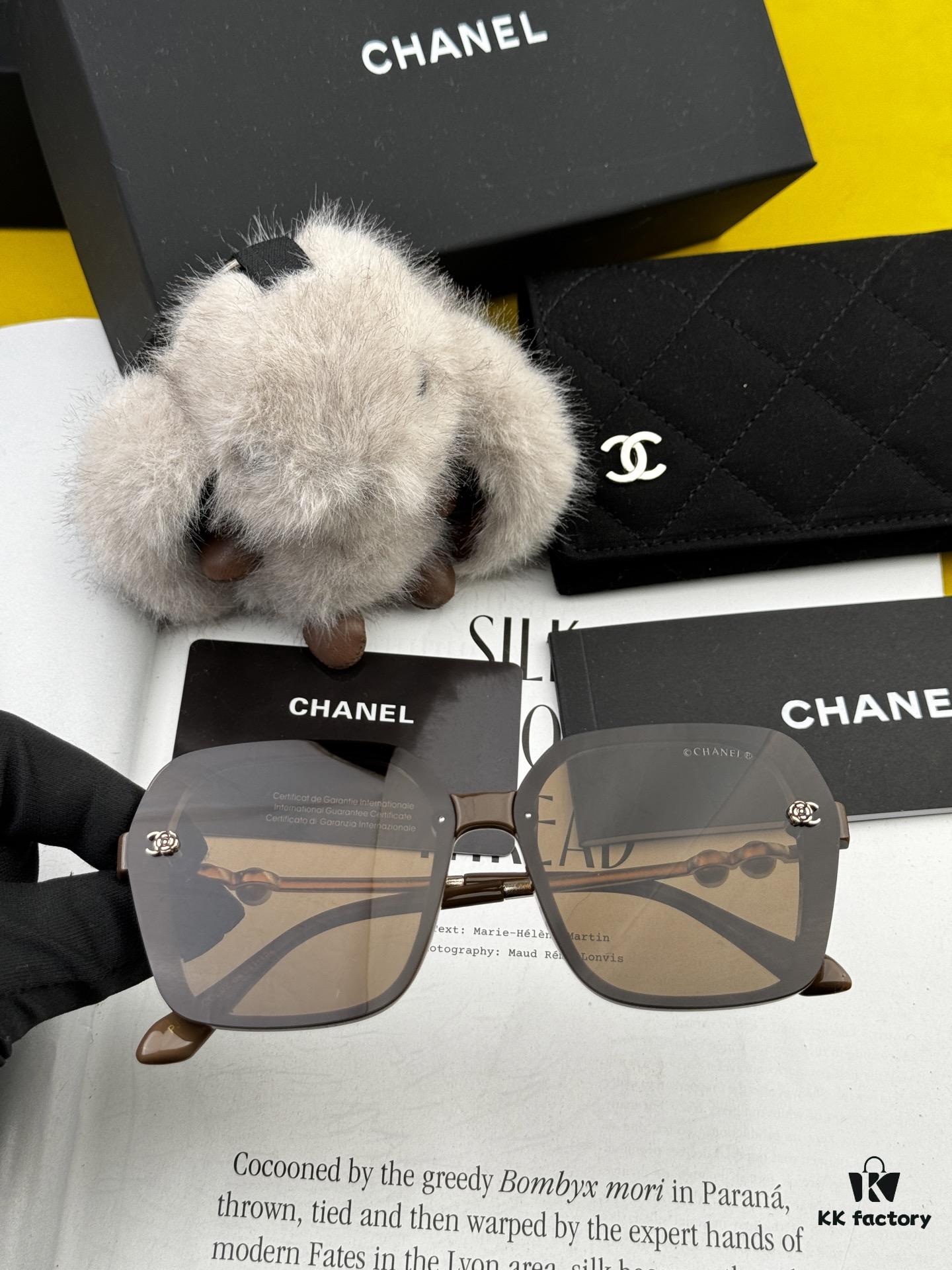 CHANEL 2025 Official Pre-Spring New Arrival, Celebrity-Favorite Large-Frame Pearl Polarized Sunglasses