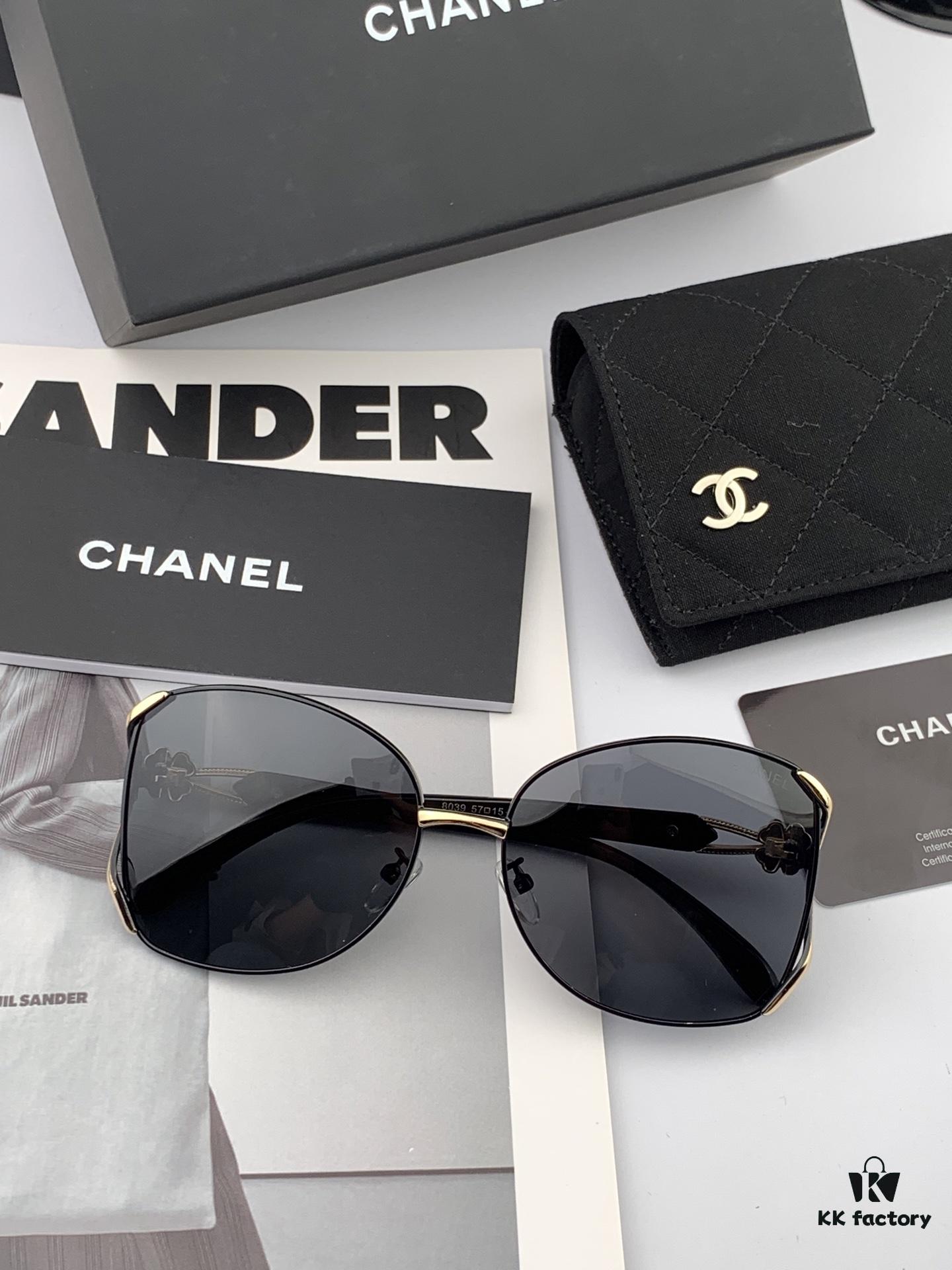 CHANEL 2025 New Camellia Fashion Best-Selling Round Frame Sunglasses Comfortable Wearable Influencer Trendy Shades Model: CH9803