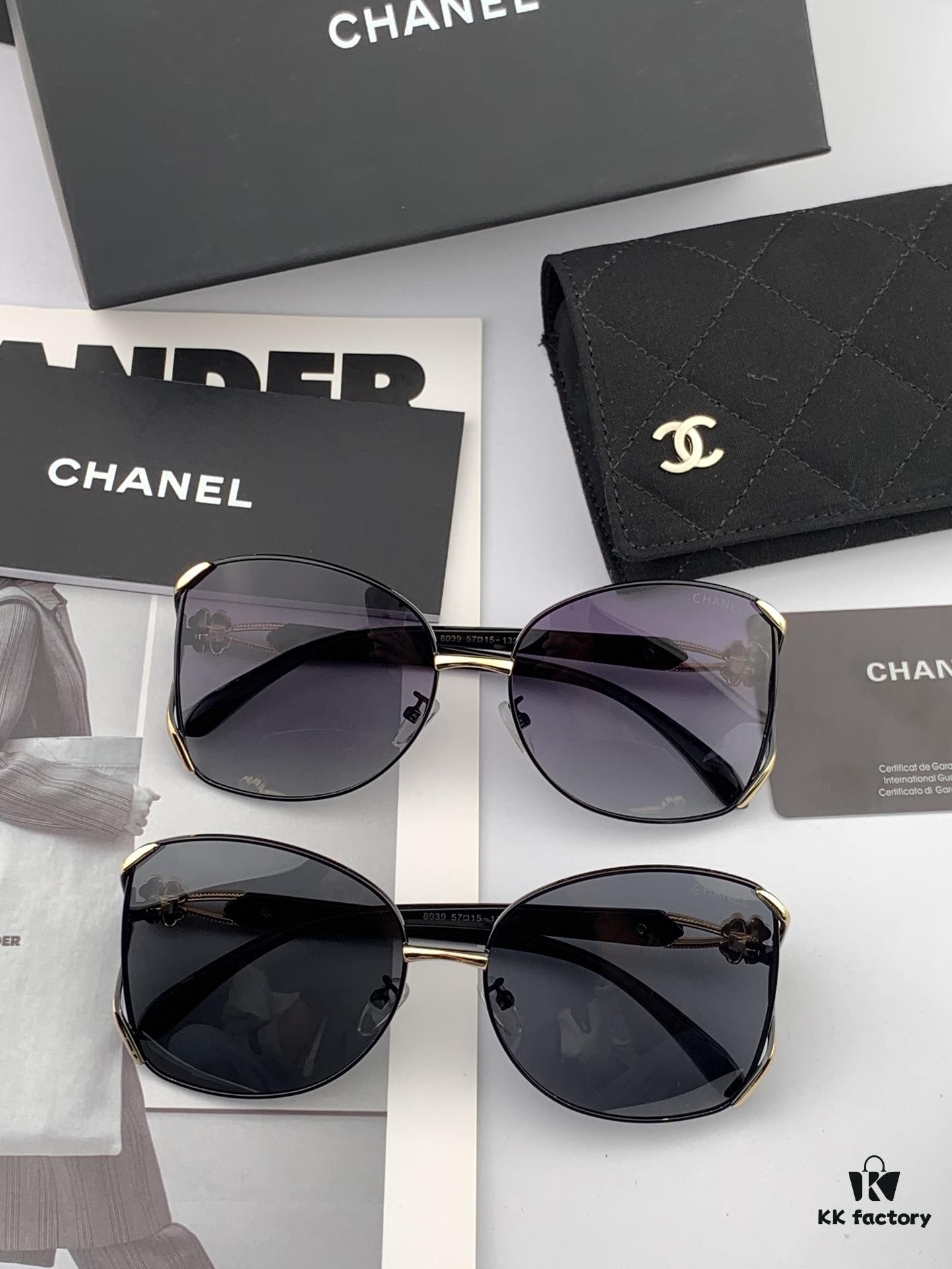 CHANEL 2025 New Camellia Fashion Best-Selling Round Frame Sunglasses Comfortable Wearable Influencer Trendy Shades Model: CH9803