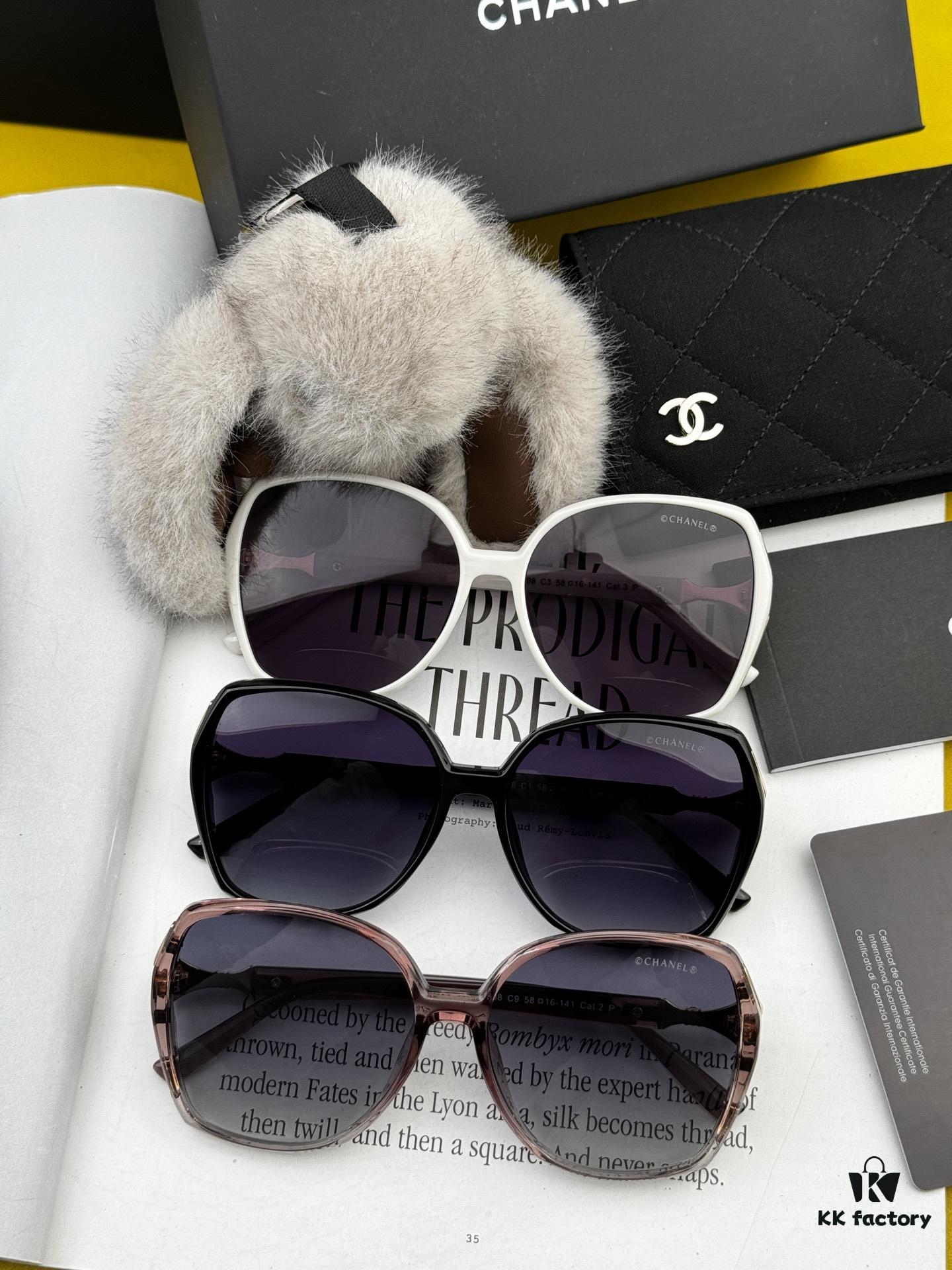 CHANEL 2025 New Arrival Trendy Fashion Square Sunglasses for Women, High-Definition Thick Polarized UV Protection Shades, Comfortable Wear, Influencer Favorite TR Frame Sunglasses Model CH1750